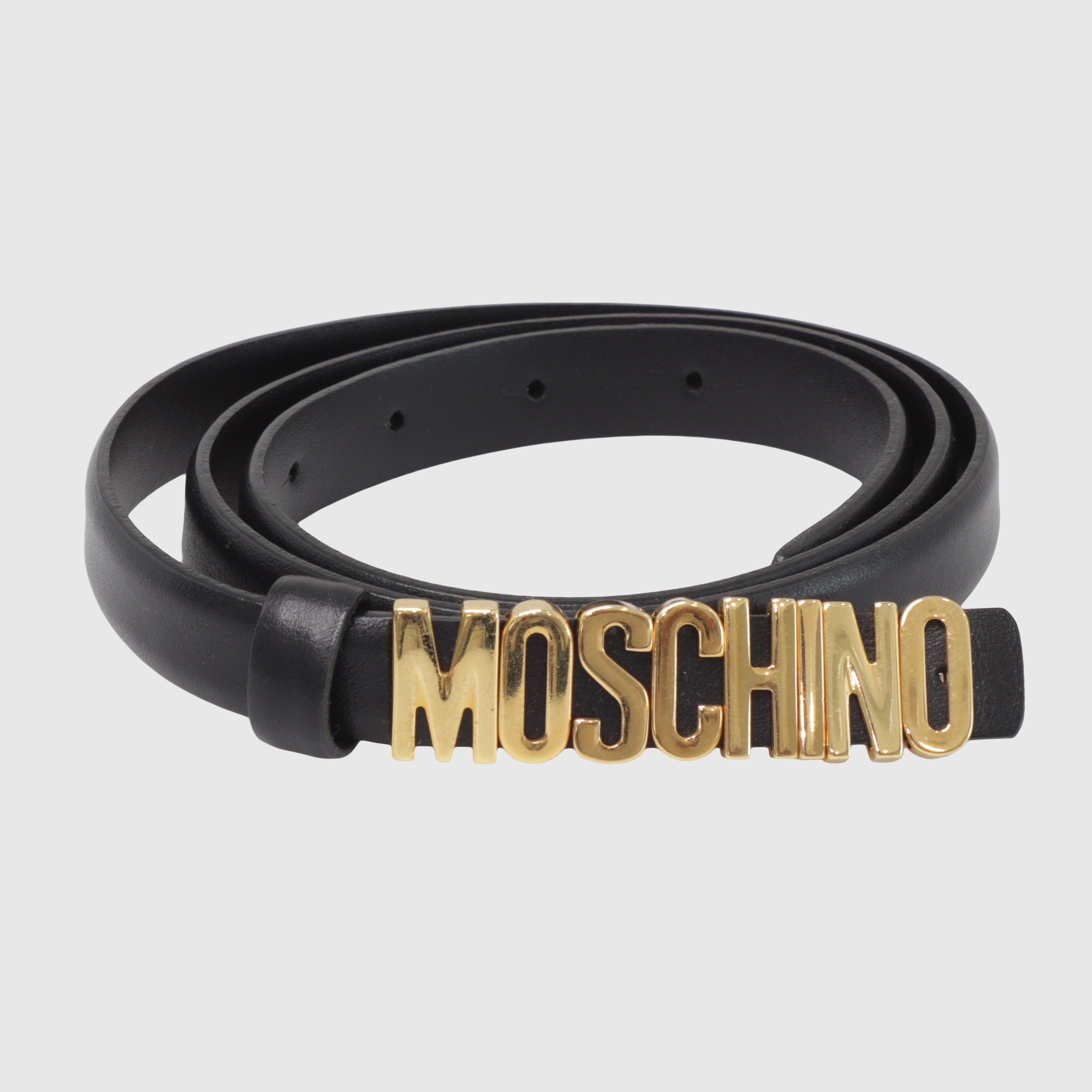 Black Logo Belt Accessories Moschino 