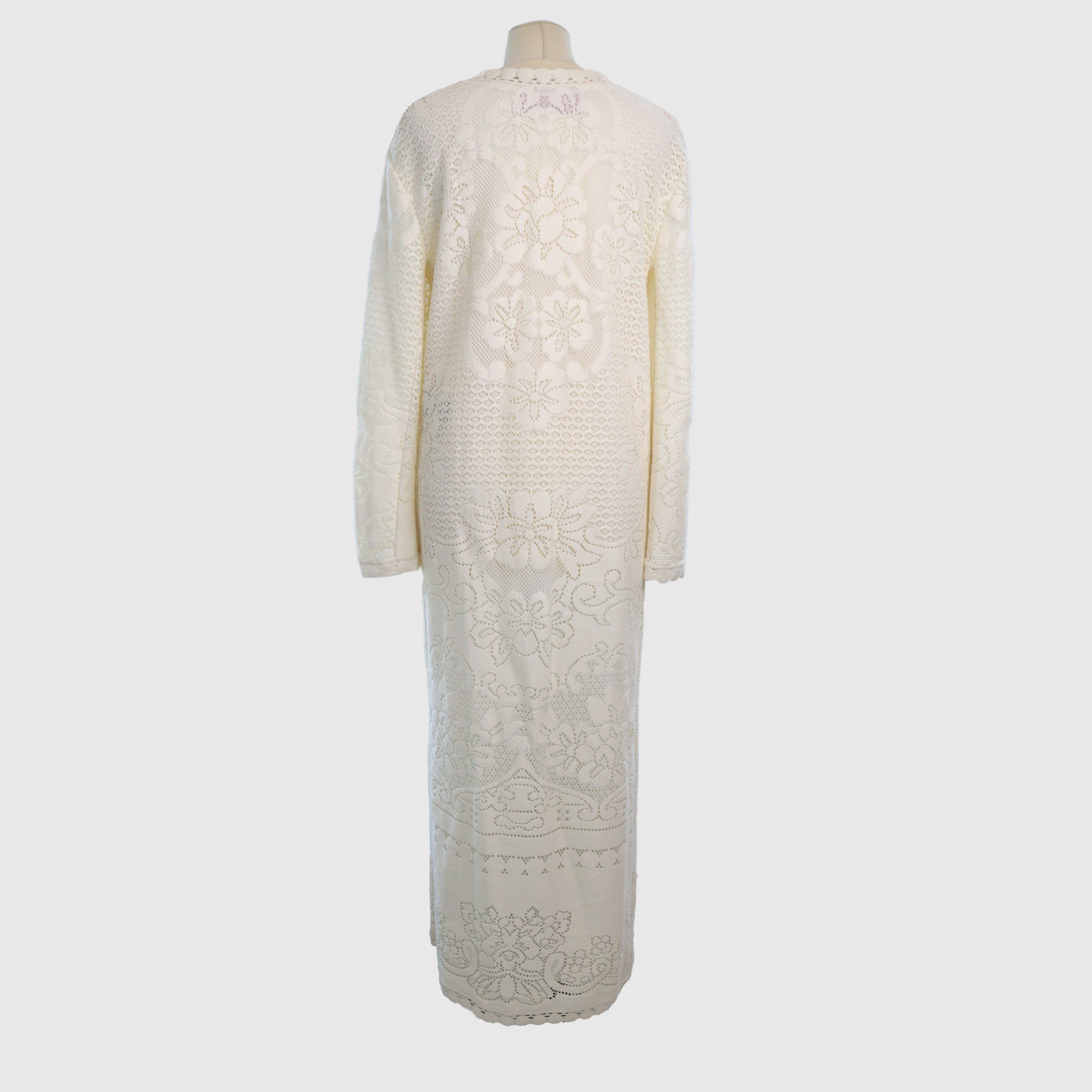 Cream Heavy Lace Kaftan Dress Clothing Valentino 