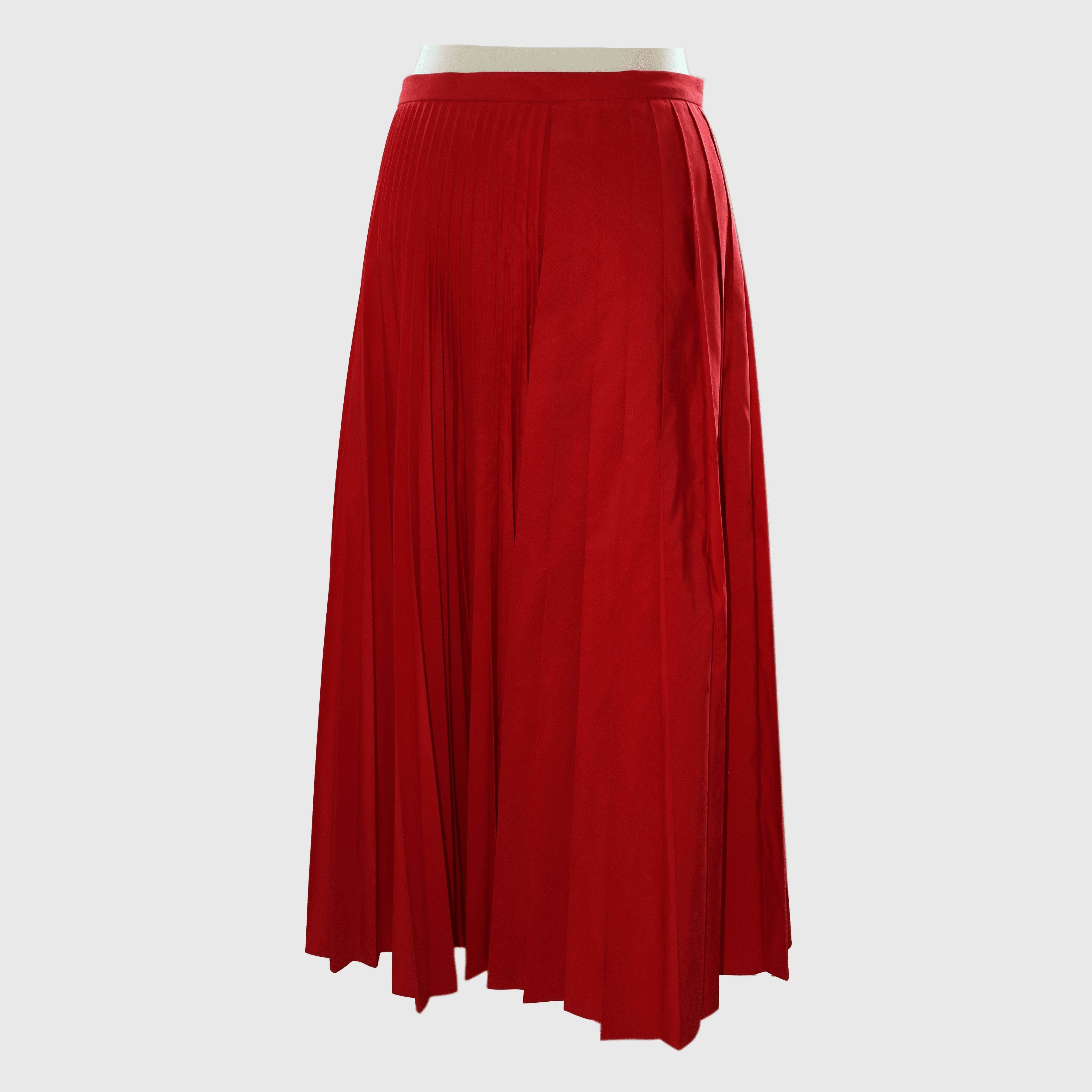 Red Pleated Skirt