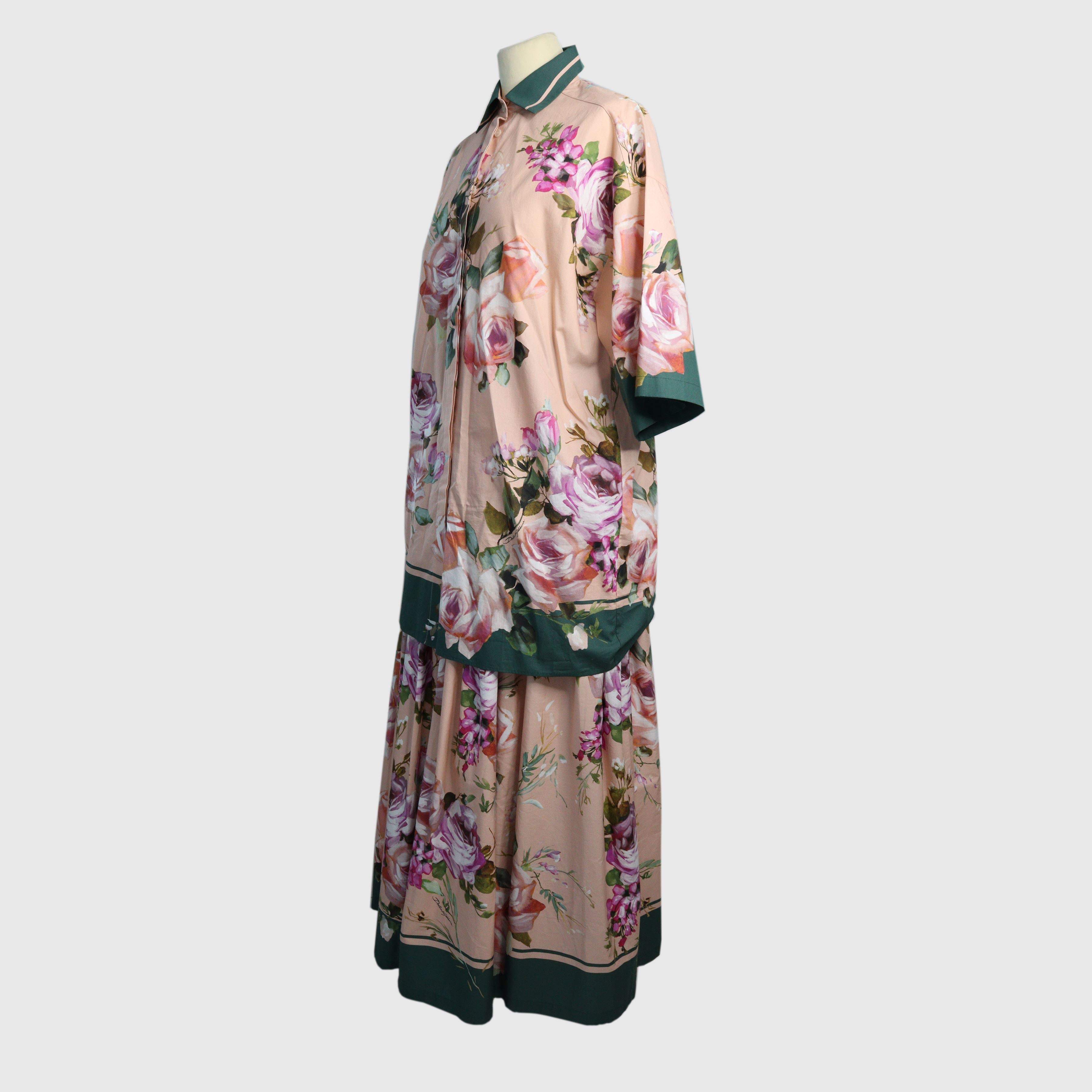 Multicolor Floral Print Top & Skirt Set Clothing Dolce & Gabbana 