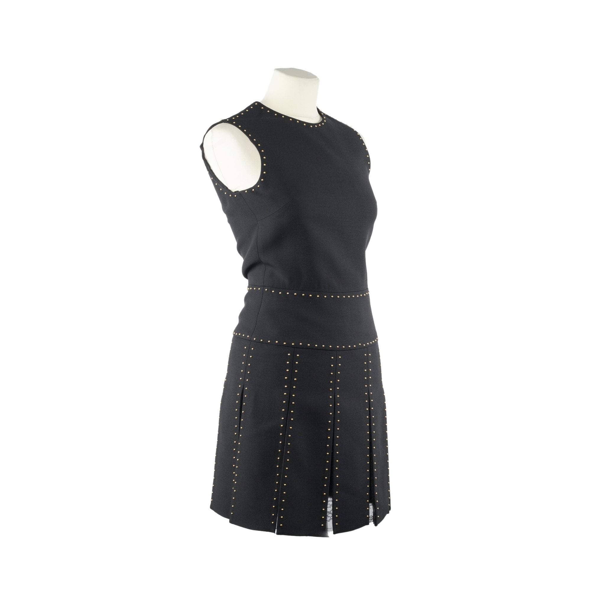 Valentino Black Lace Stud Embellished Paneled Dress Clothing Valentino