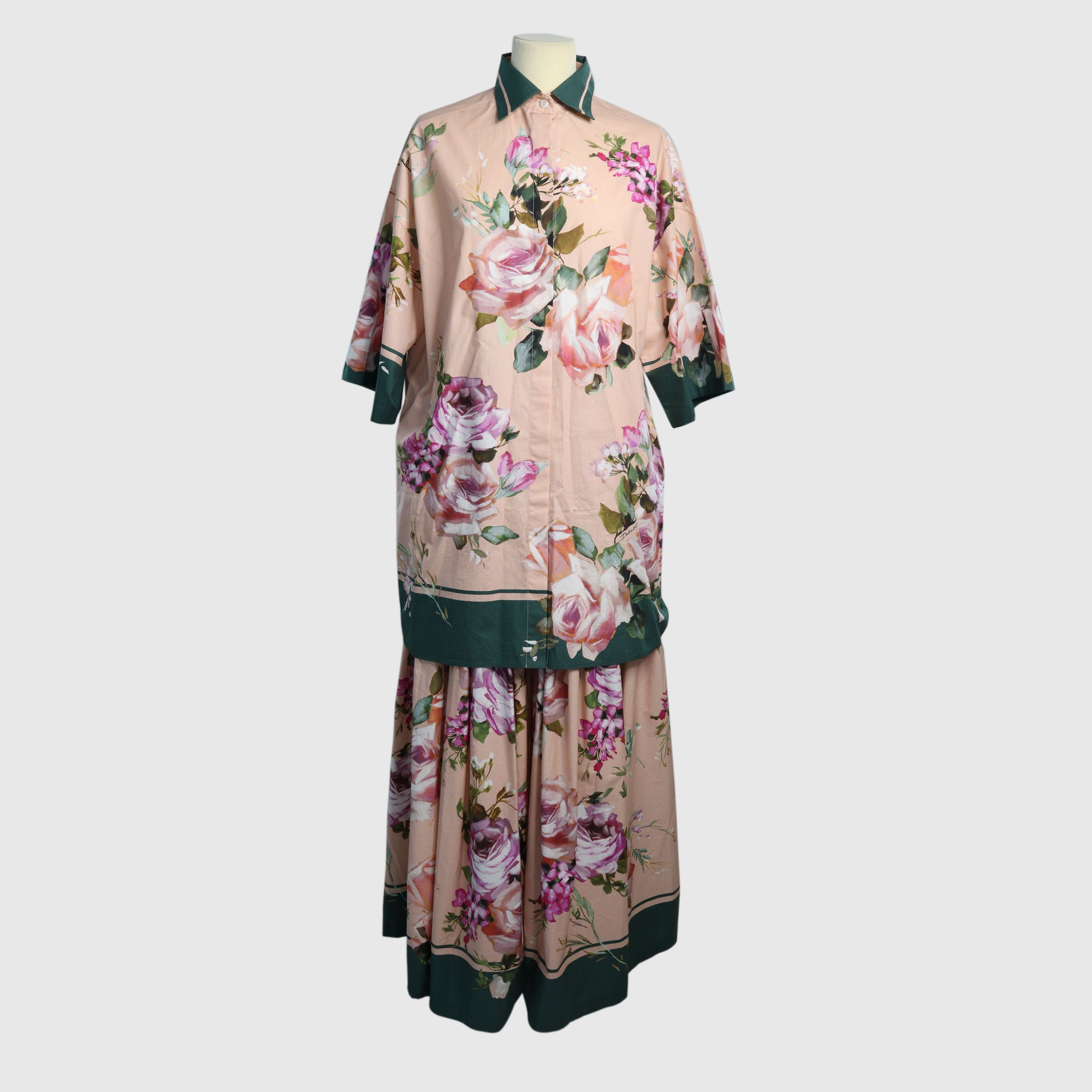 Multicolor Floral Print Top & Skirt Set Clothing Dolce & Gabbana 