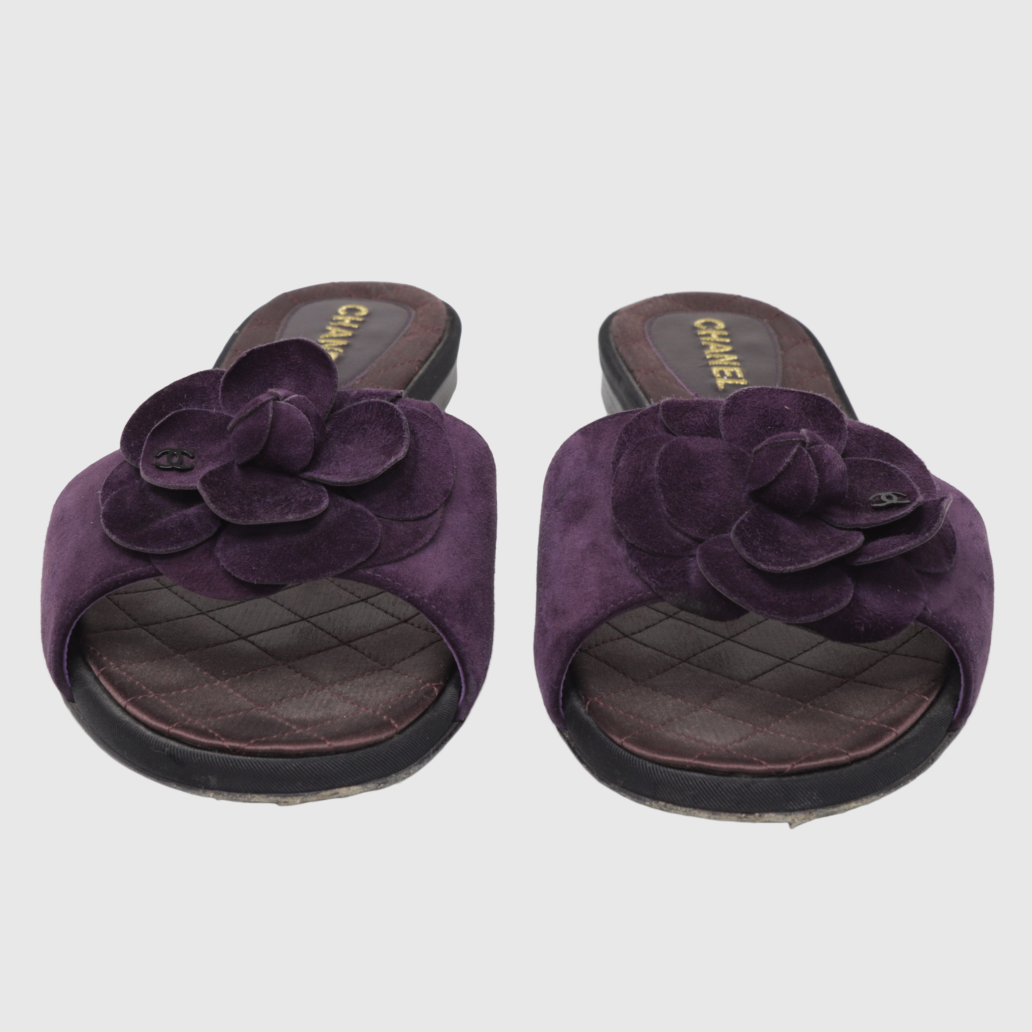 Purple Camillia Slide Shoes Chanel 