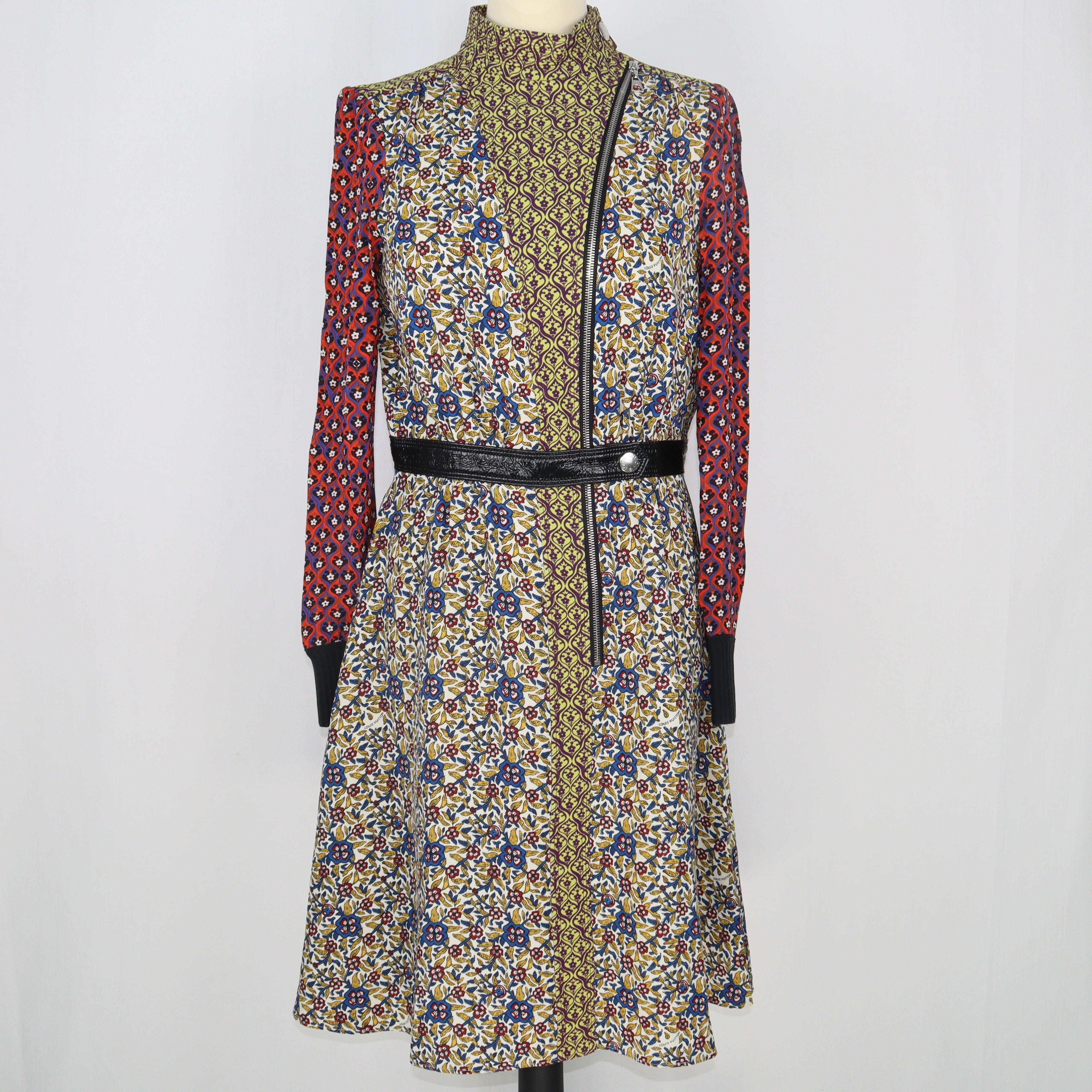 Multicolor Floral Midi Dress Clothing Louis Vuitton 
