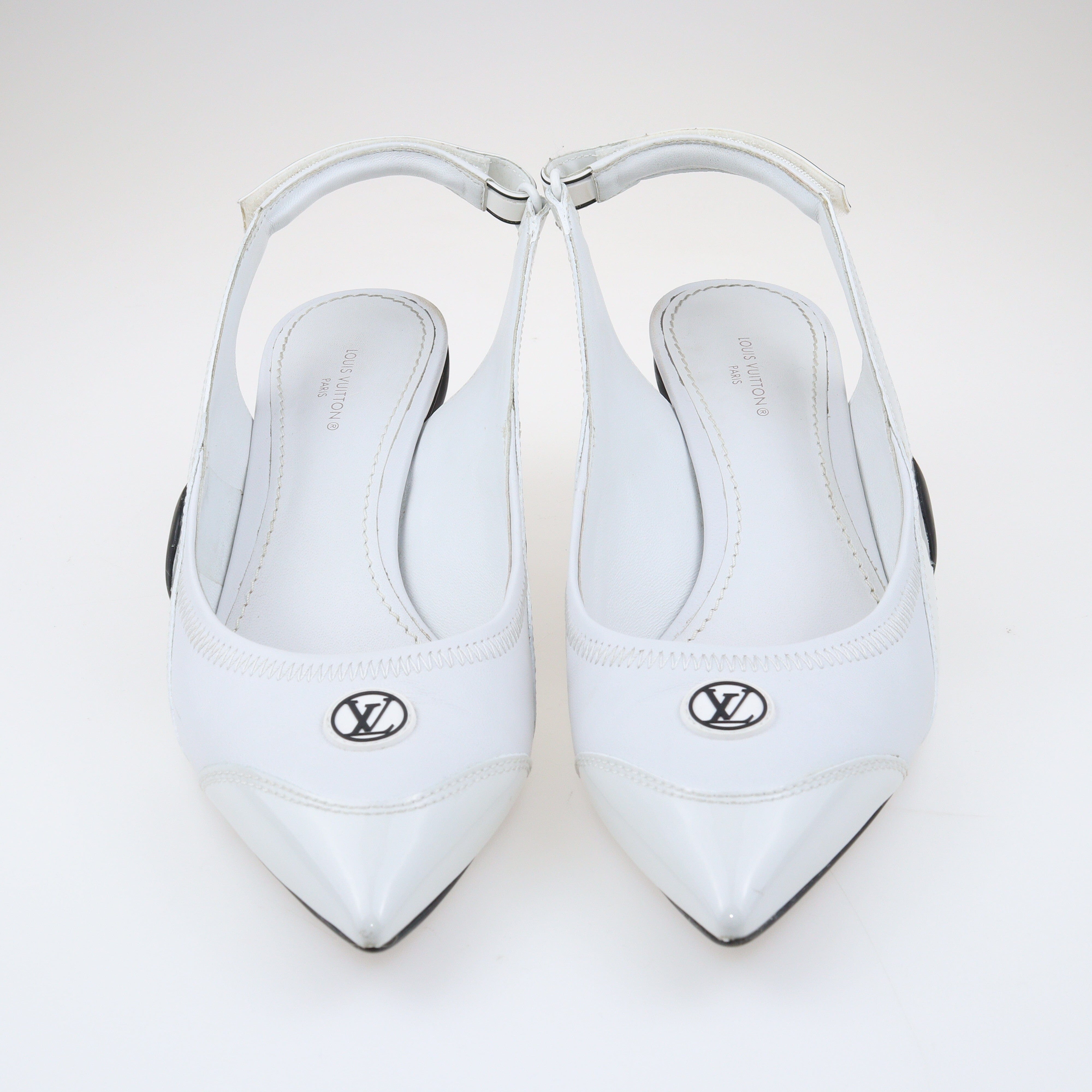 White Archlight Slingback Pumps Shoes Louis Vuitton 