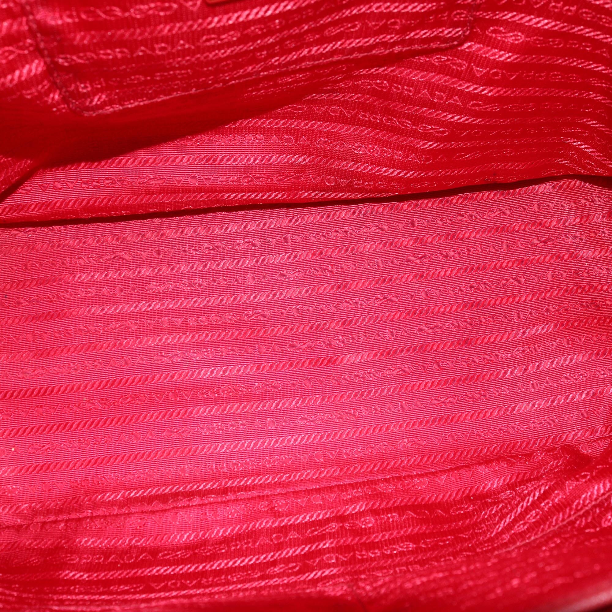 Prada Red Saffiano Medium Double Zip Tote Womens Prada