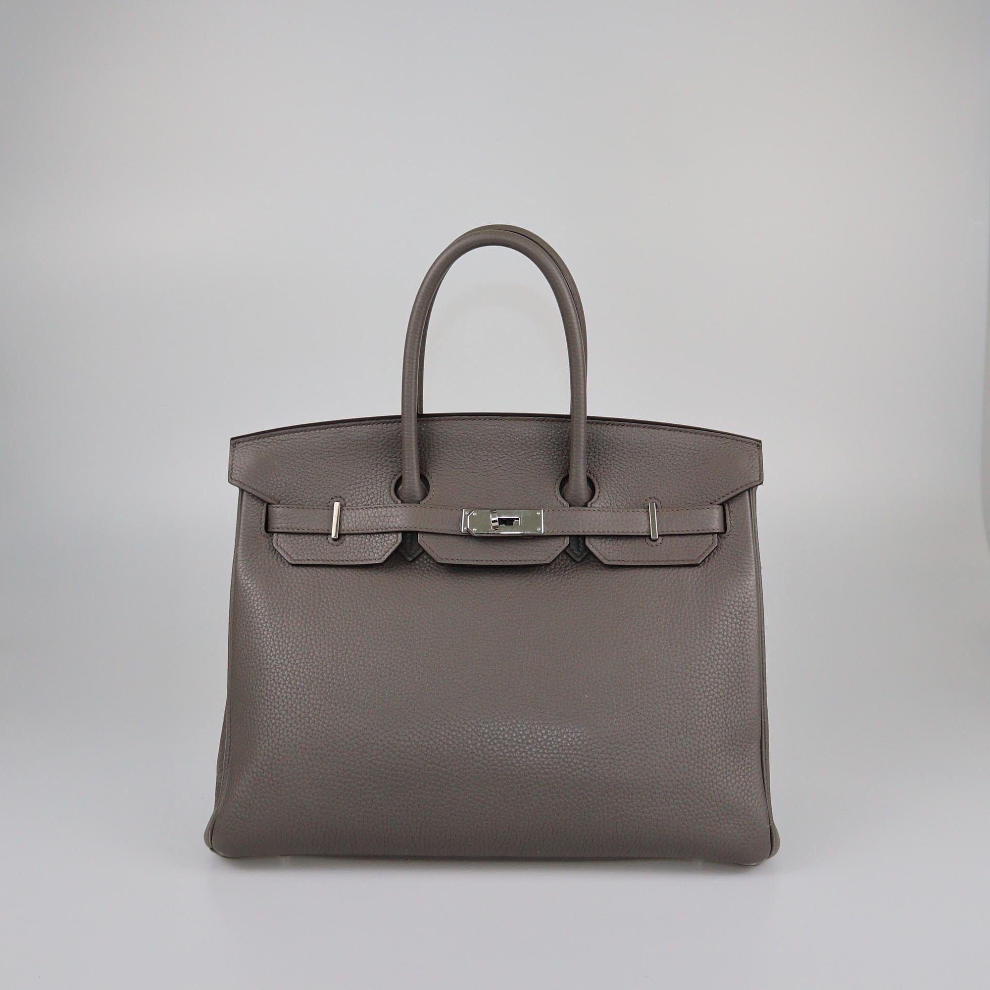 Hermes Vert Gris Togo Birkin 35 Bag PHW Womens Hermes