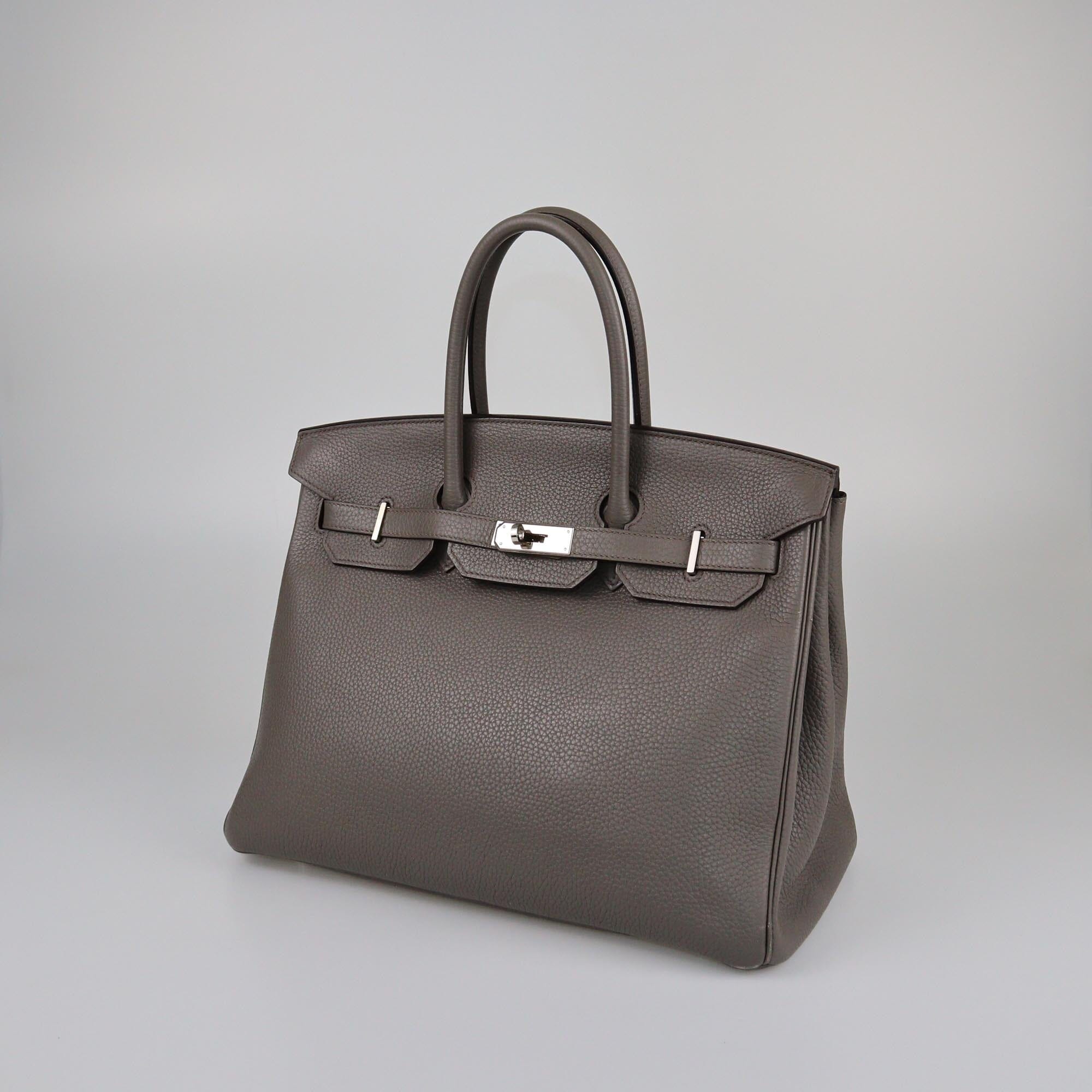 Hermes Vert Gris Togo Birkin 35 Bag PHW Womens Hermes