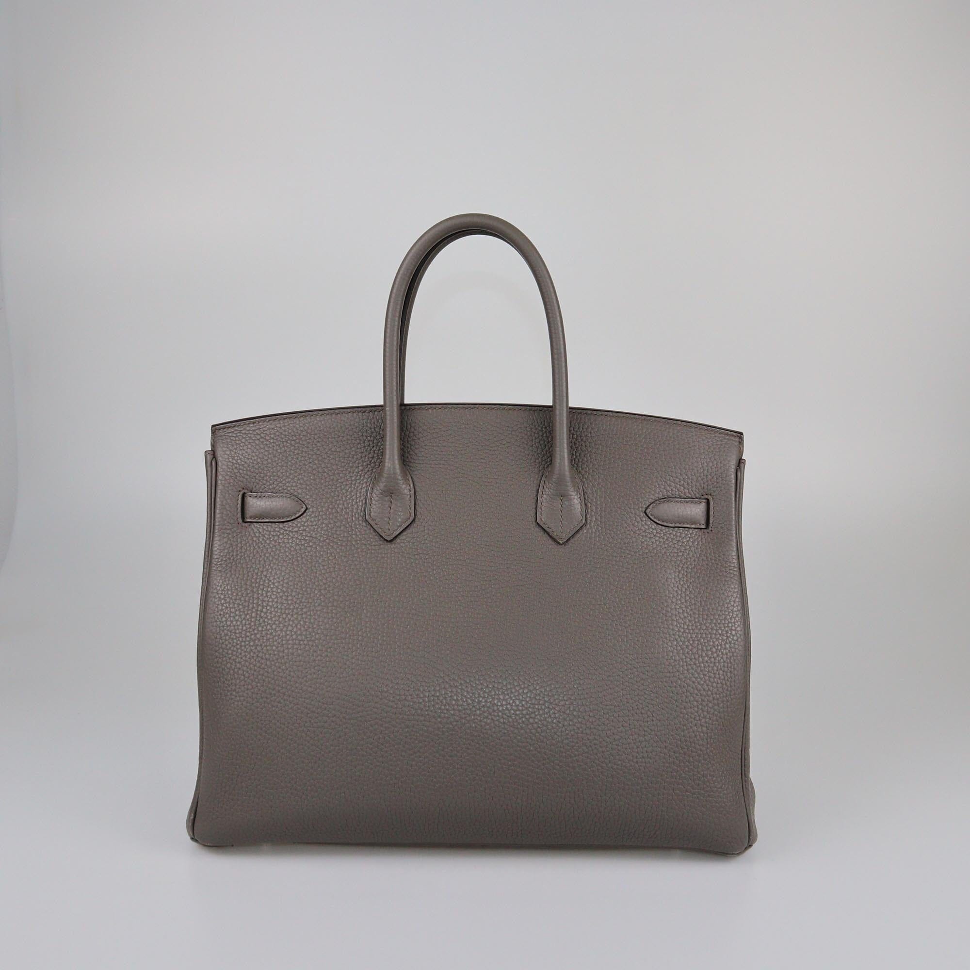 Hermes Vert Gris Togo Birkin 35 Bag PHW Womens Hermes