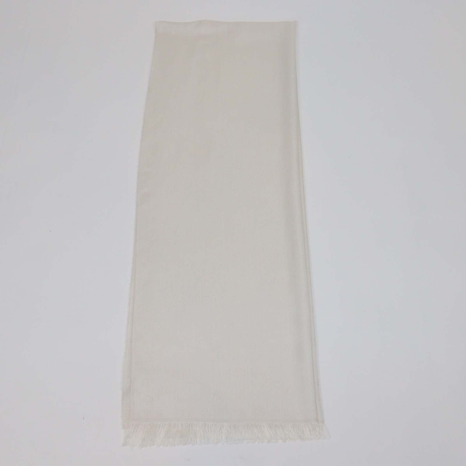 Moncler Off White Jacquard Silk Wool Scarf