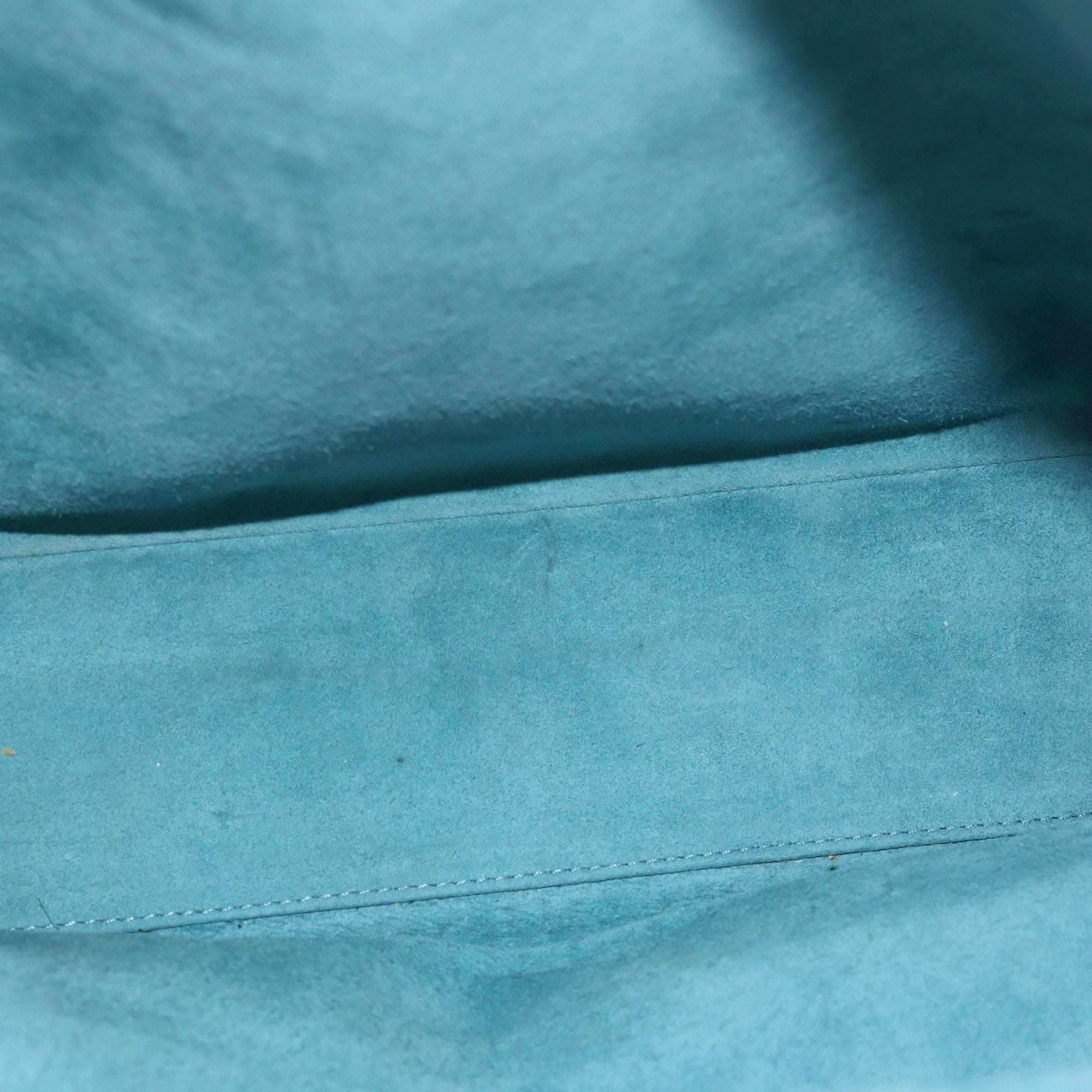 Fendi Aqua Blue Ostrich Large Peekaboo Top Handle Bag Womens Fendi