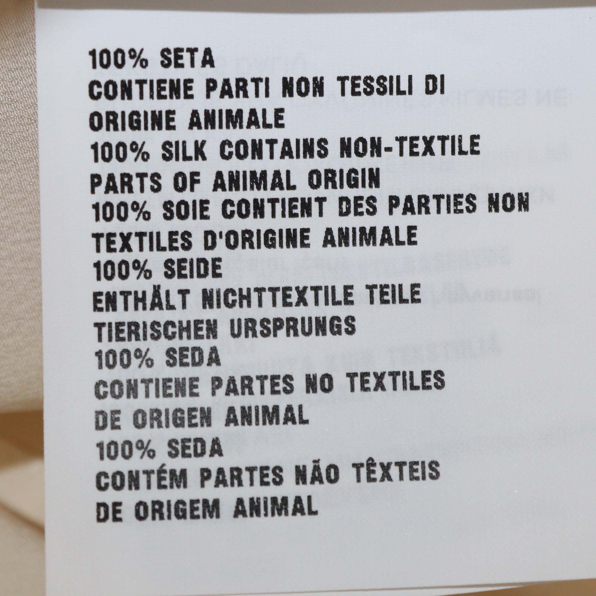 Prada Cream Silk Triangle Detail Long Sleeve Shirt