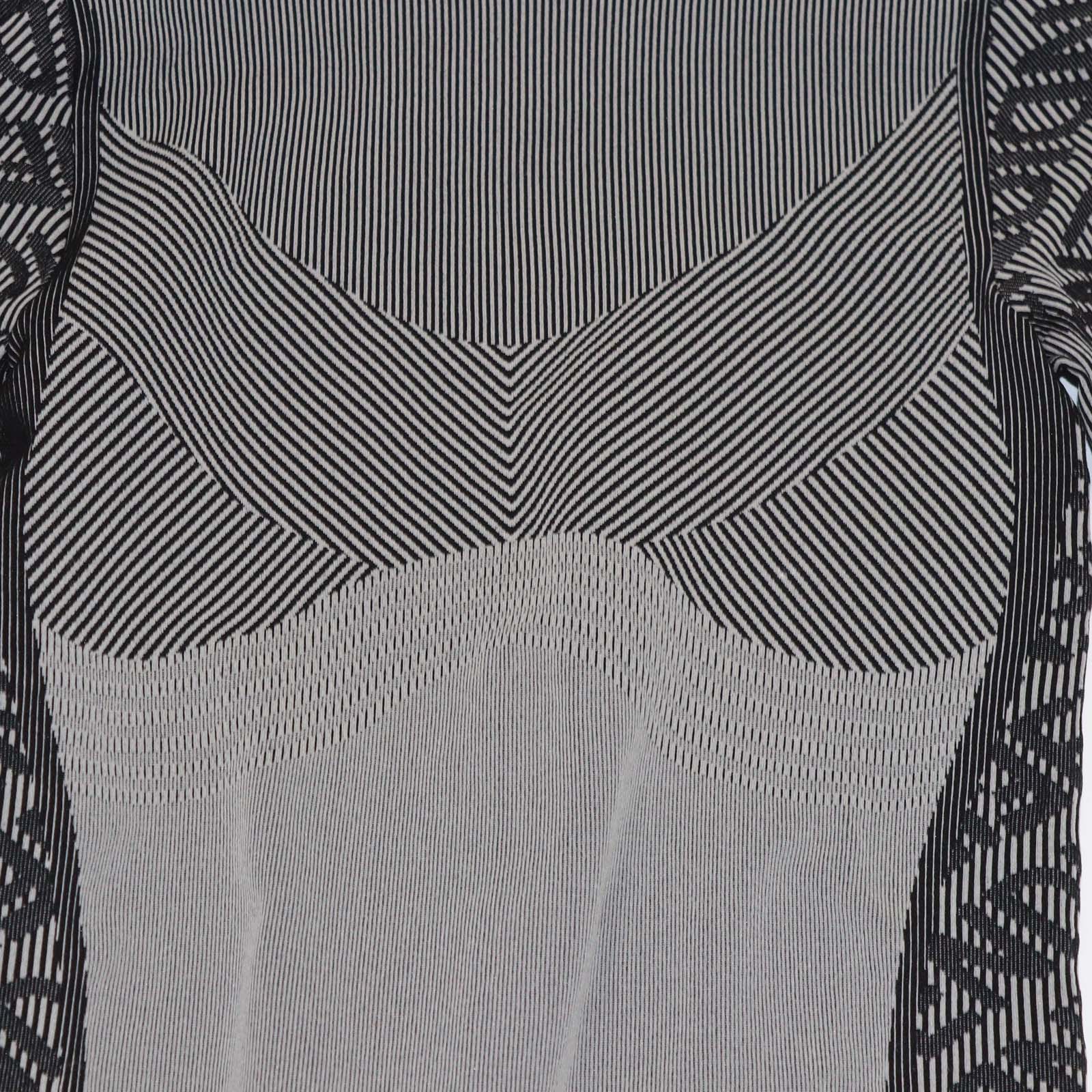 Fendi Grey/Black Jersey Striped Logo Print Sweater & Leggings Set