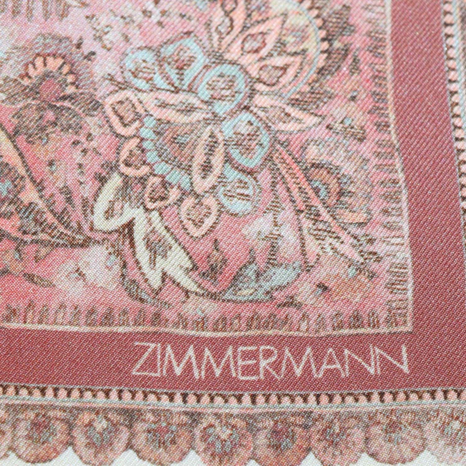 Zimmermann Brown Silk Paisley Print Scarf 90
