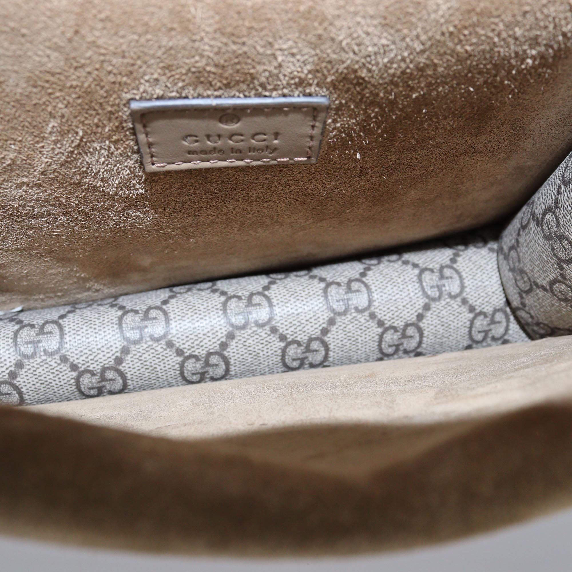 Gucci Beige GG Canvas and Suede Dionysus Mini Chain Shoulder Bag Womens Gucci