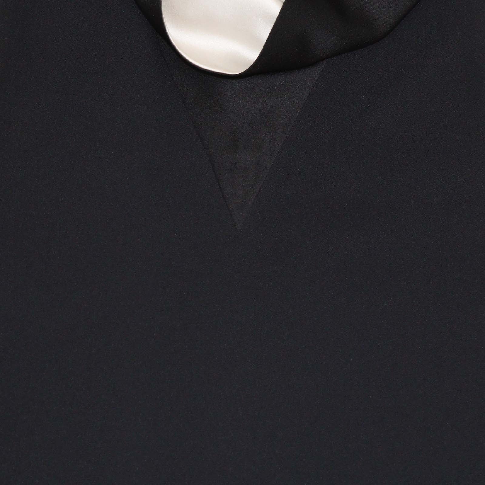 Lanvin Black Viscose Blend Draped Cowl Neck Cutout Top and Pants Set