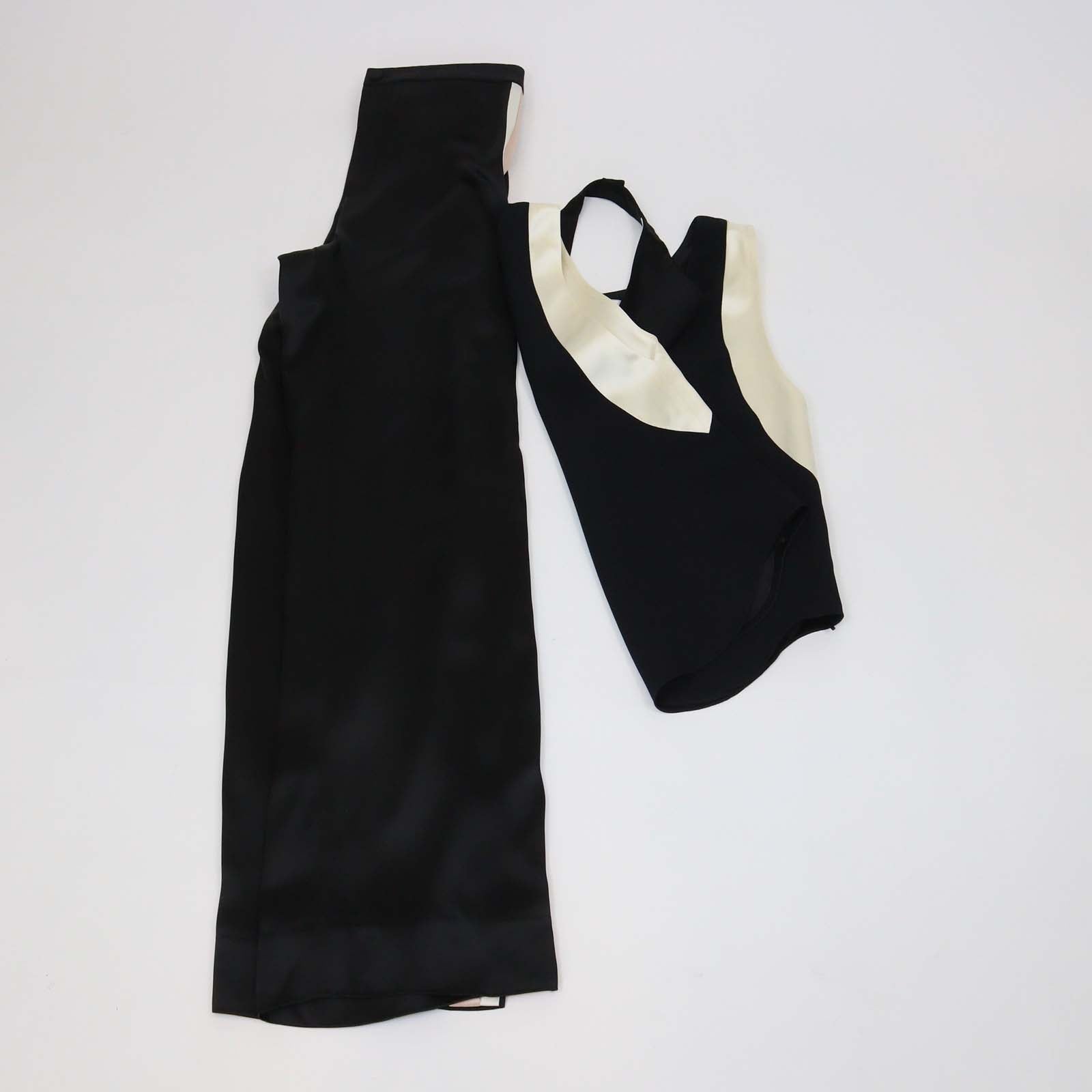 Lanvin Black Viscose Blend Draped Cowl Neck Cutout Top and Pants Set
