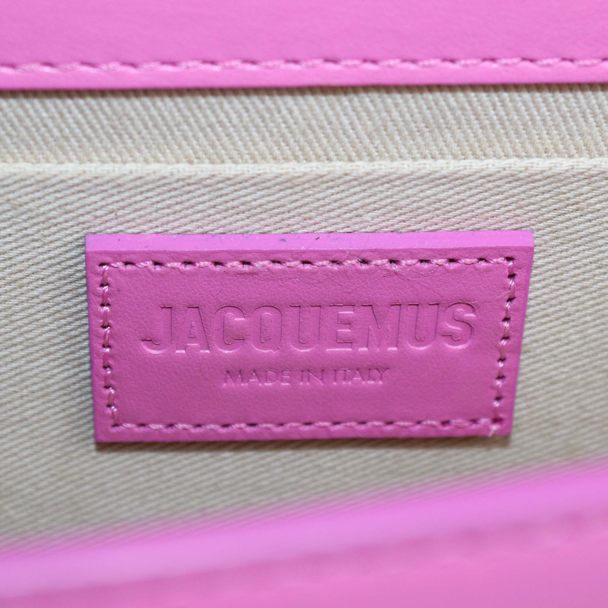Jacquemus Pink Leather Le Chiquito Long Top Handle Bag