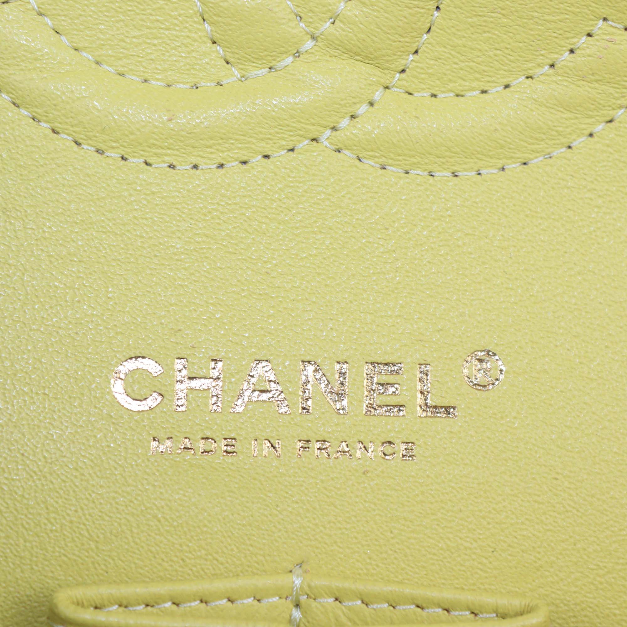 Chanel Yellow Quilted Tweed Medium Classic Double Flap Bag