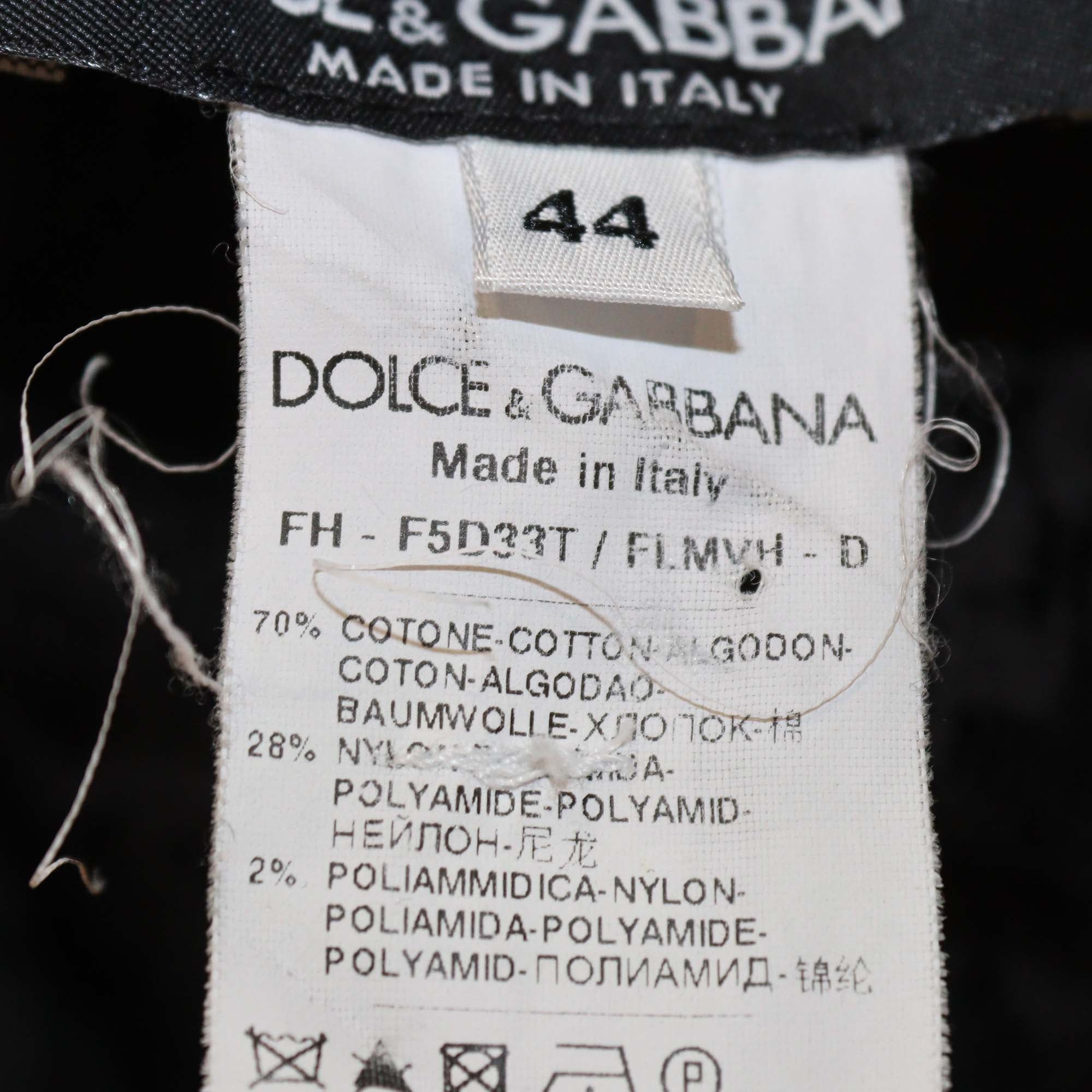 Dolce & Gabbana Black Blend Cotton Floral Lace Chiffon Top