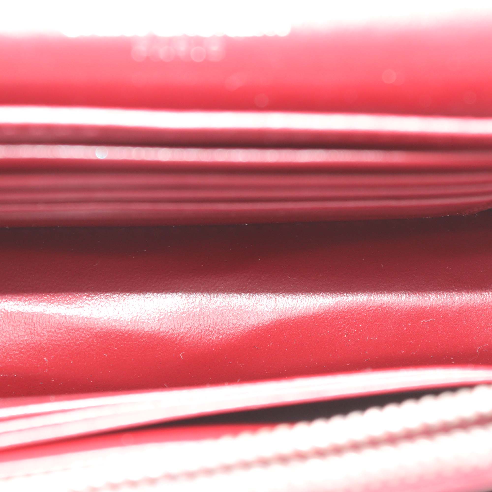 Saint Laurent Burgundy Croc Embossed Leather Mini Sunset Chain Bag