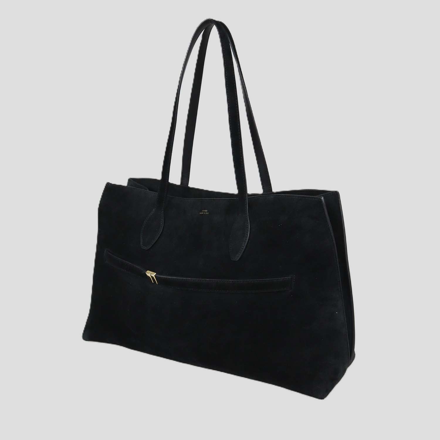 Toteme Black Suede Belted Lounge Tote