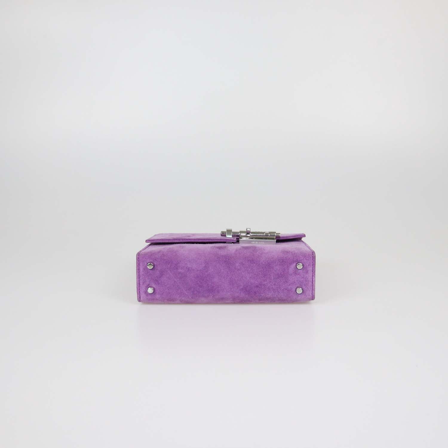 Hermes Violet Veau Doblis Mini Verrou Chaine Bag