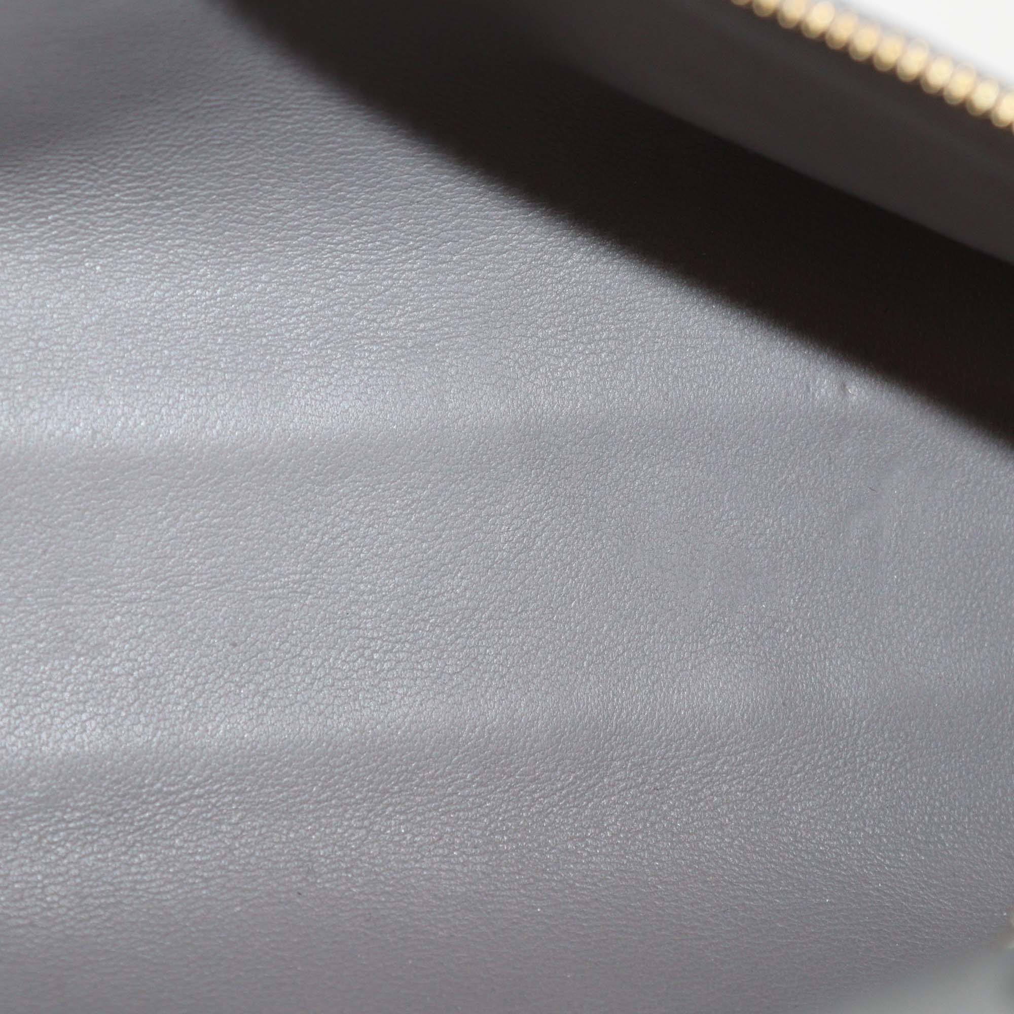 Loro Piana Grey Ostrich Leather Extra Pocket L19 Pouch