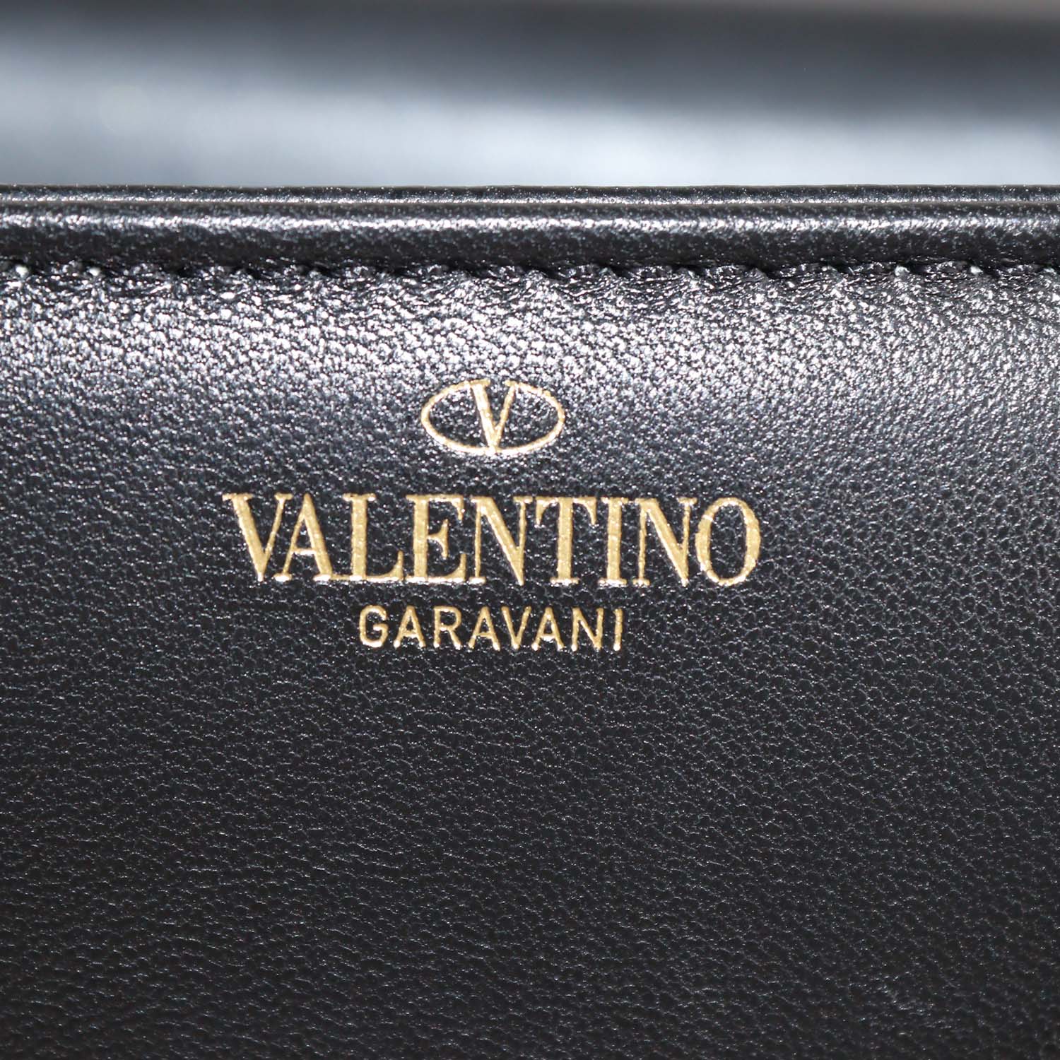 Valentino Black Leather Small One Stud Top Handle Bag