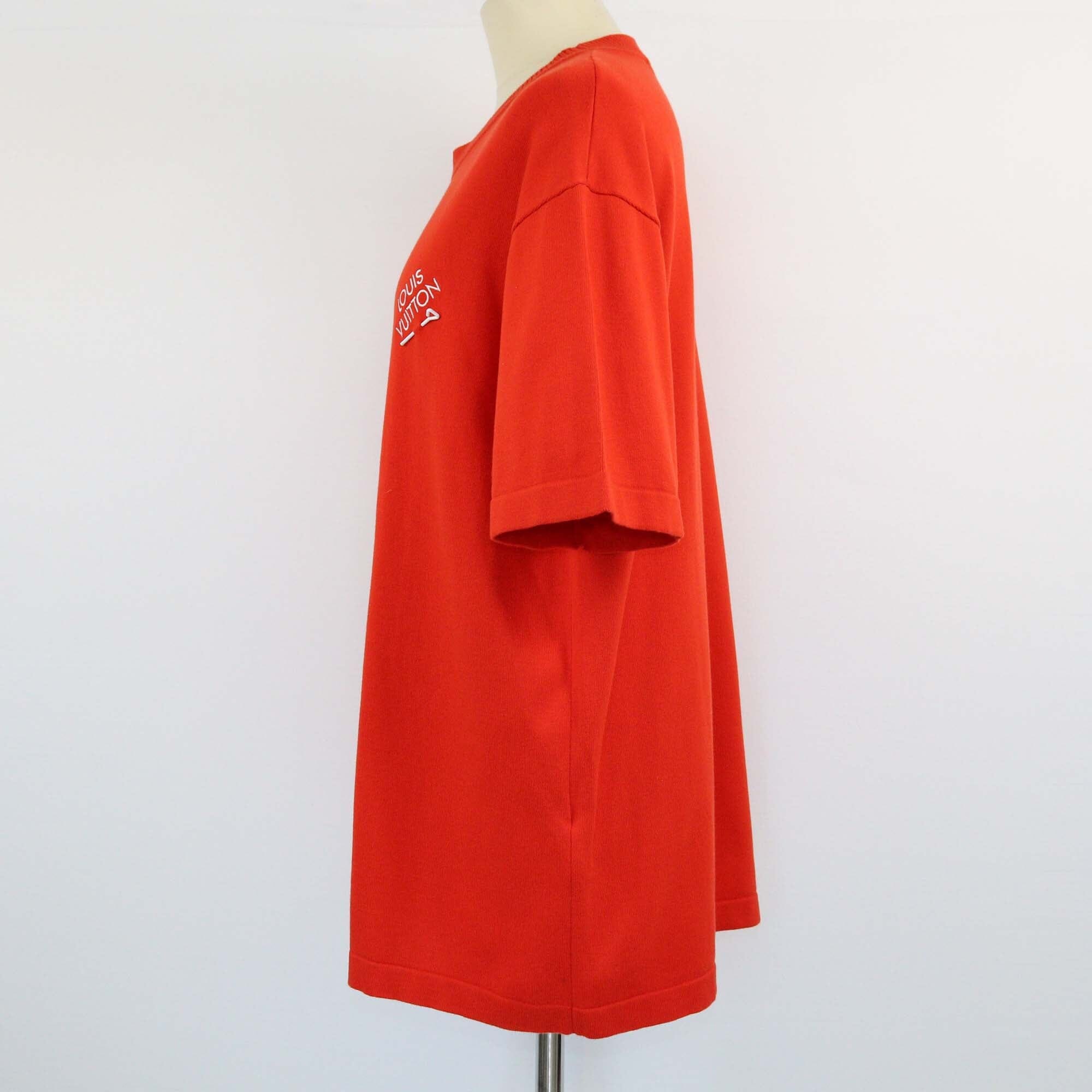 Louis Vuitton Red Signature Staple Pin T-Shirt Womens Louis Vuitton