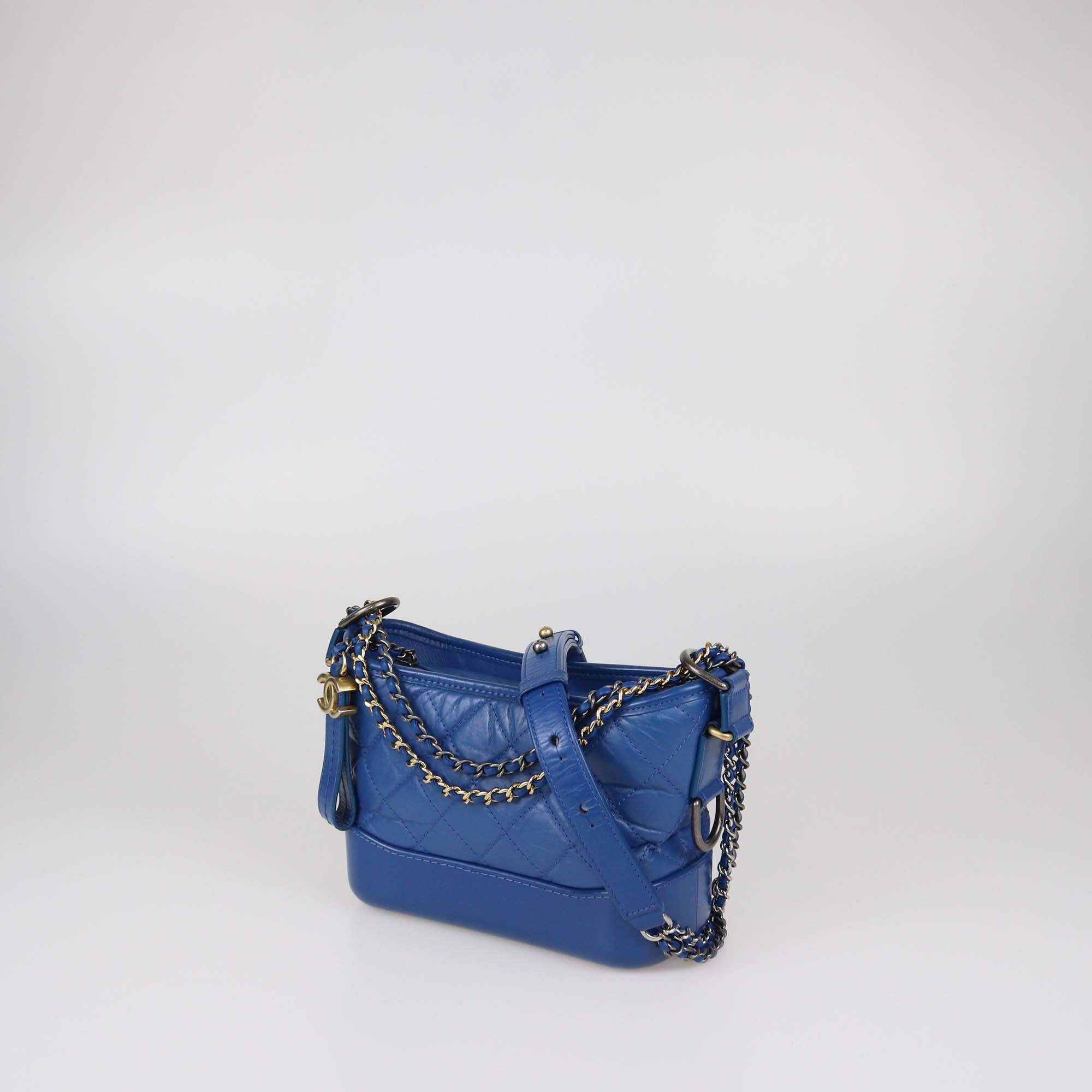 Chanel Blue Quilted Leather Small Gabrielle Shoulder Bag