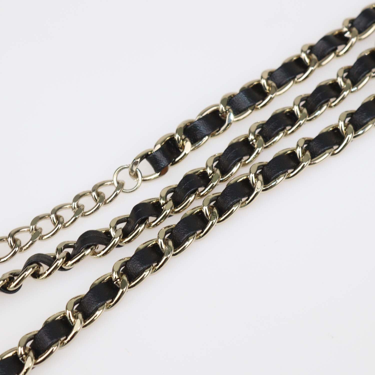 Chanel Black Enamel And Lambskin Leather Gold Tone Metal CC Heart Chain Belt