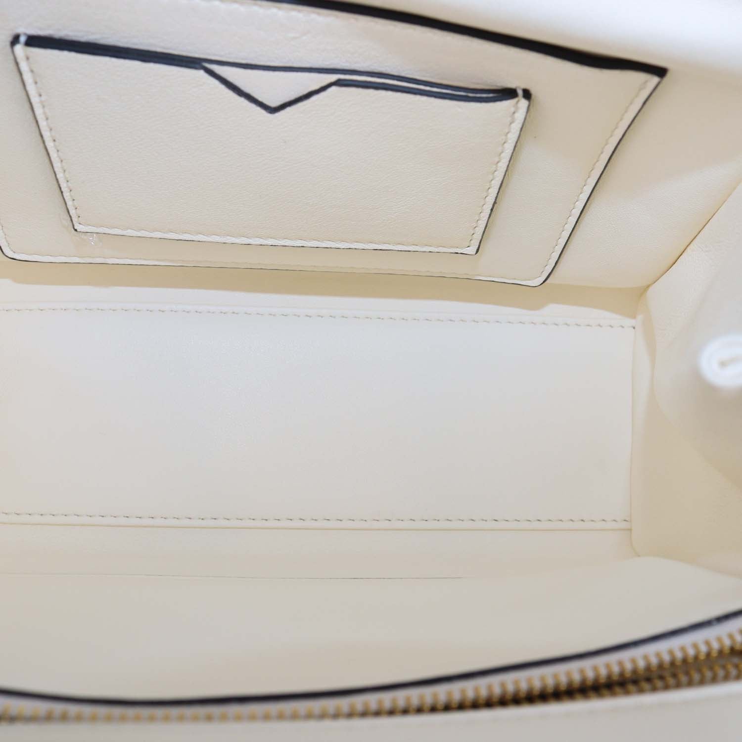 Valentino Ivory Leather Small One Stud Top Handle Bag