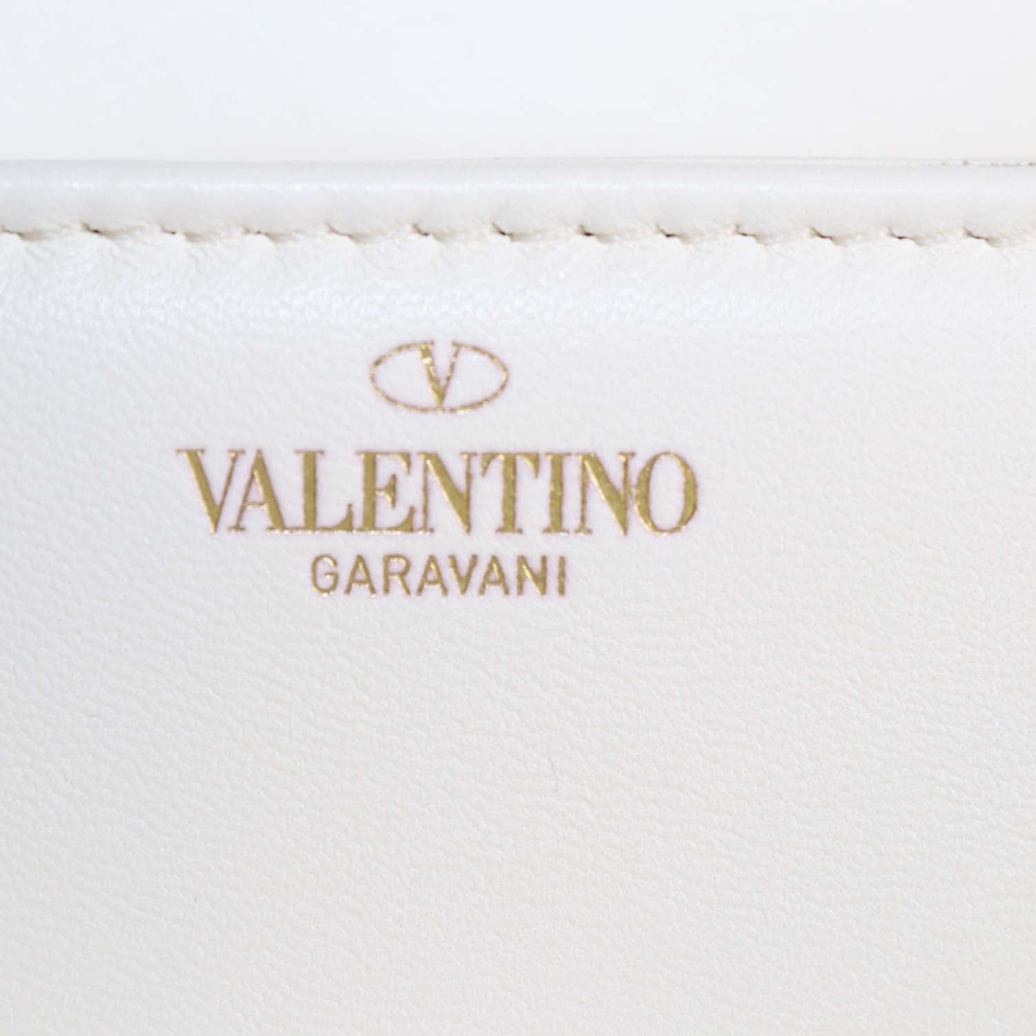 Valentino Ivory Leather Small One Stud Top Handle Bag