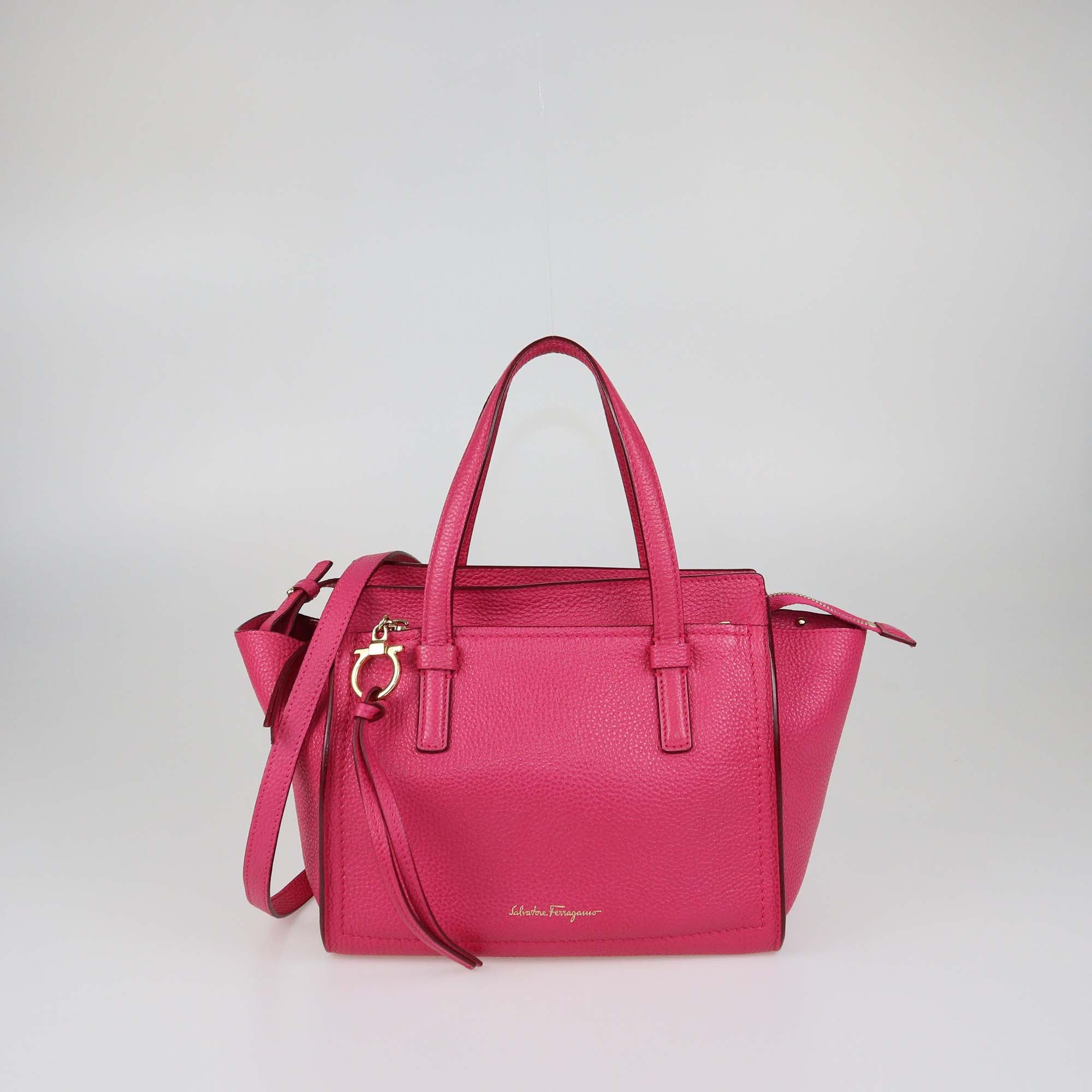 Salvatore Ferragamo Fuchsia Leather Amy Tote