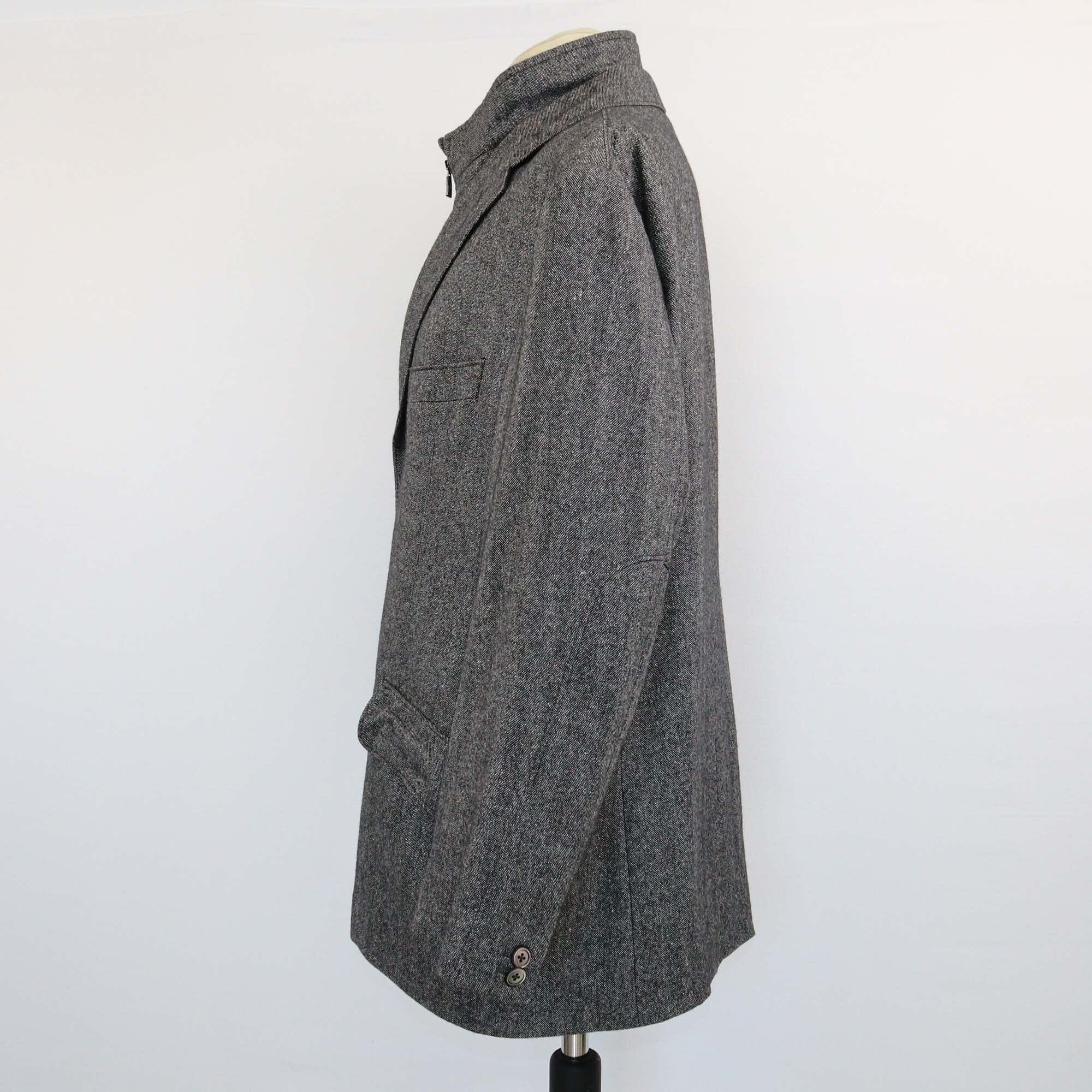 Corneliani Gray Zip Closure Pointed Collar Single Breasted Blazer Mens Corneliani