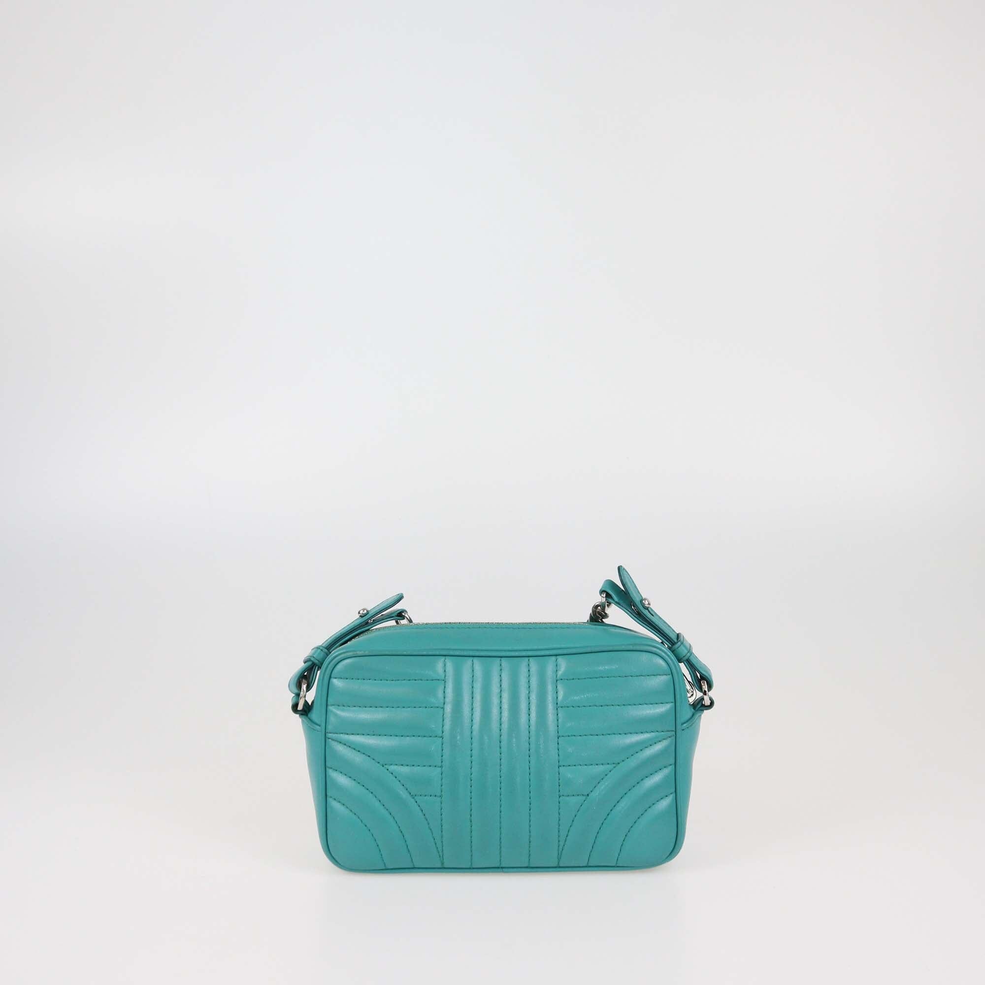 Prada Green Leather Diagramme Camera Crossbody Bag Womens Prada