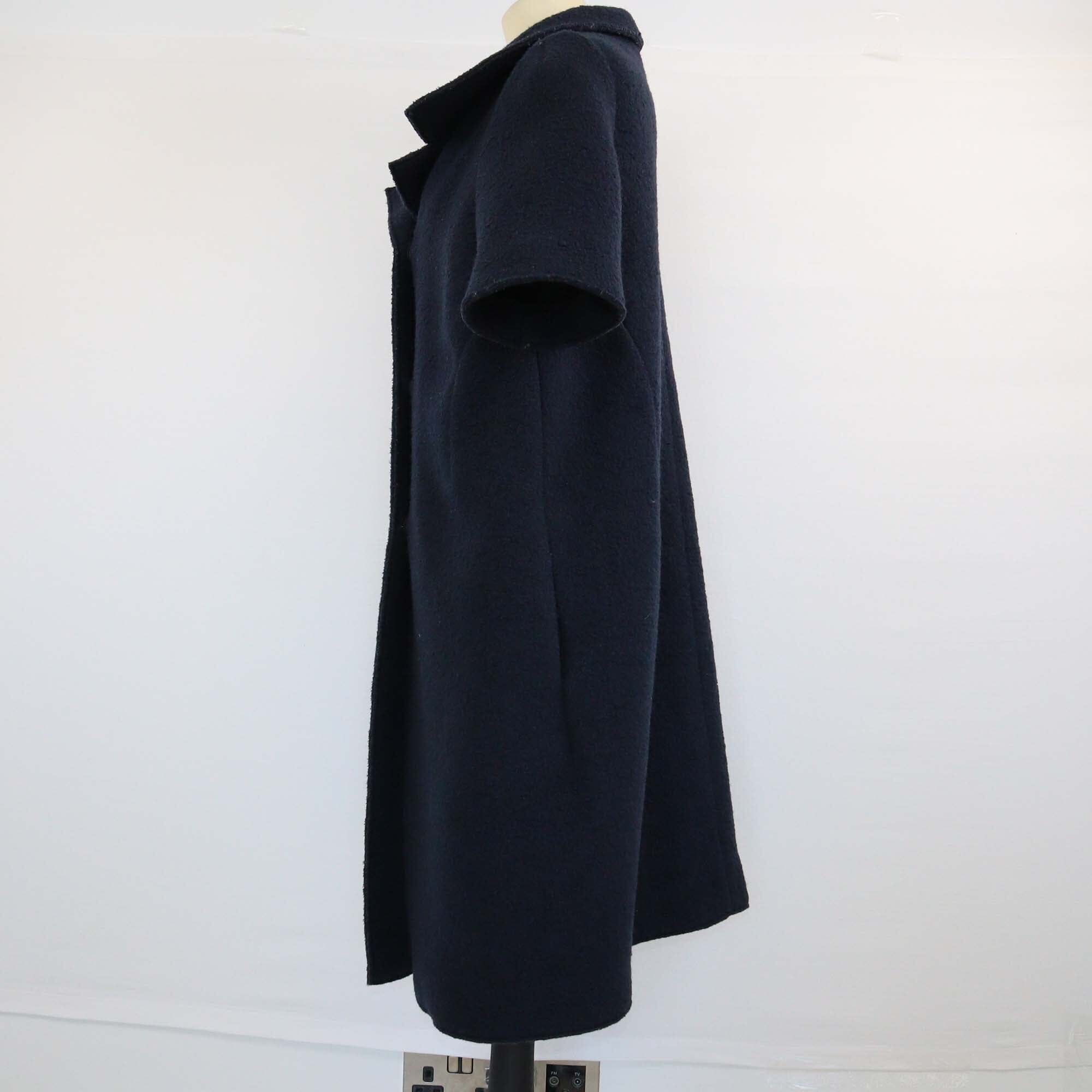 Marni Navy Blue Button Detailed Knee Length Coat Womens Marni