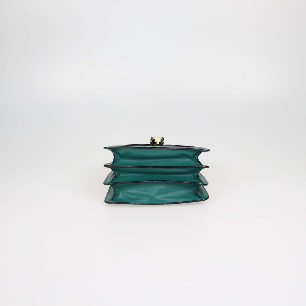 Bvlgari Green Leather Serpenti Forever Top Handle Bag