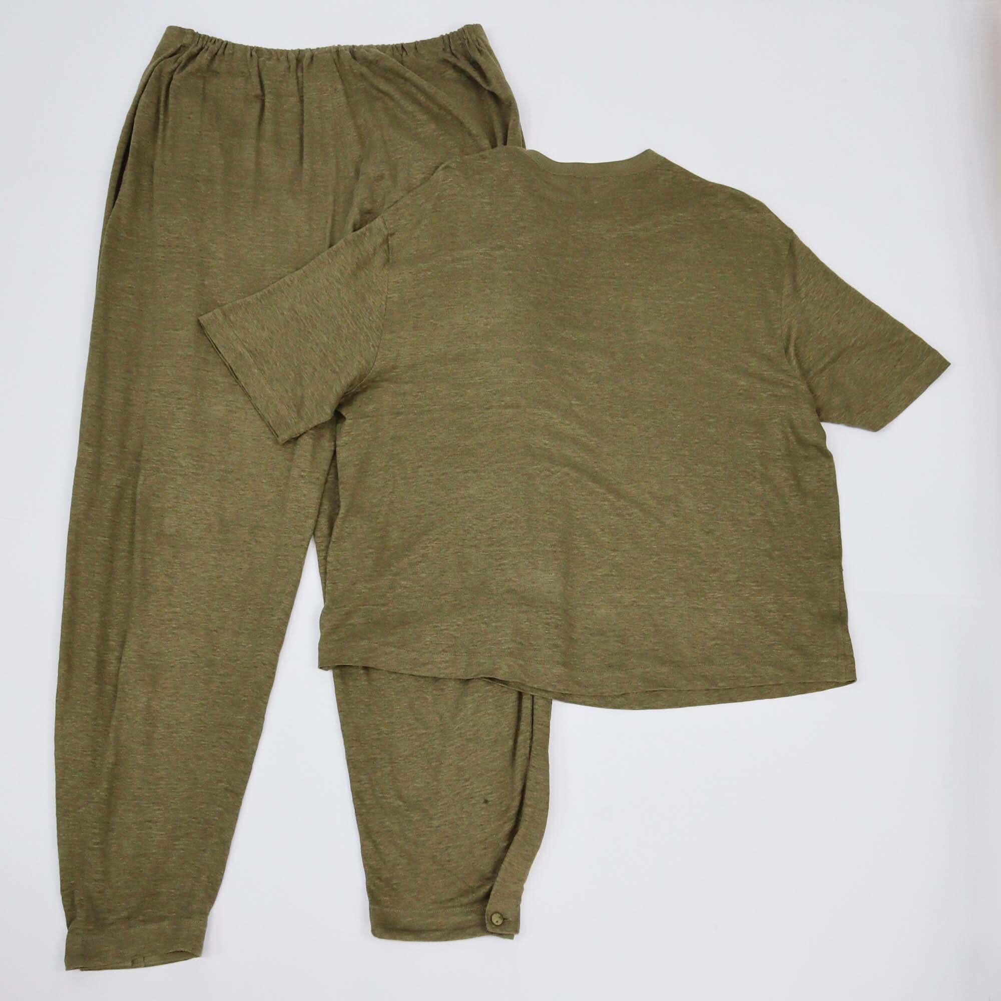Loro Piana Army Green Half Sleeve Shirt & Tapered Pants Set Womens Loro Piana