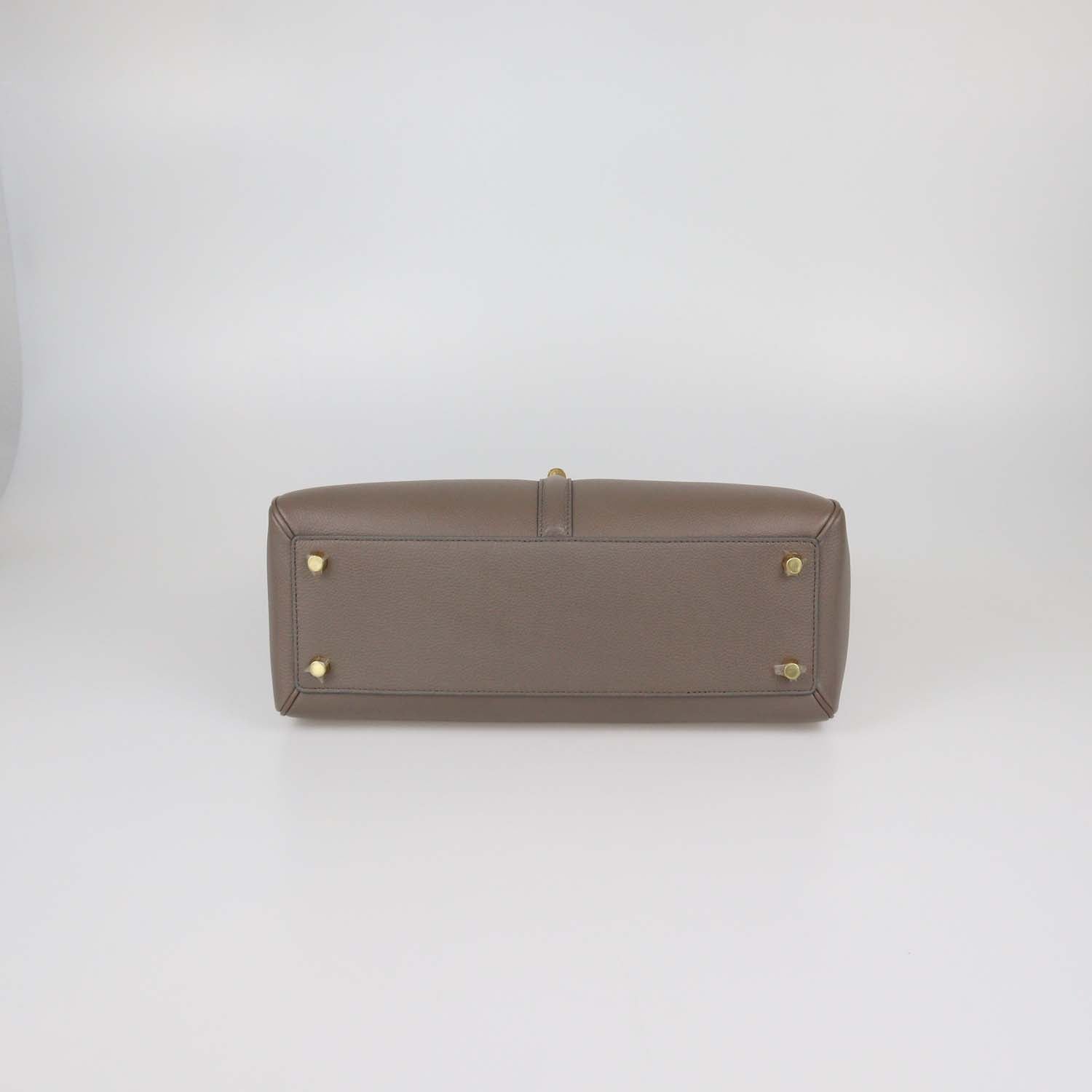 Celine Beige Leather Medium 16 Top Handle Bag