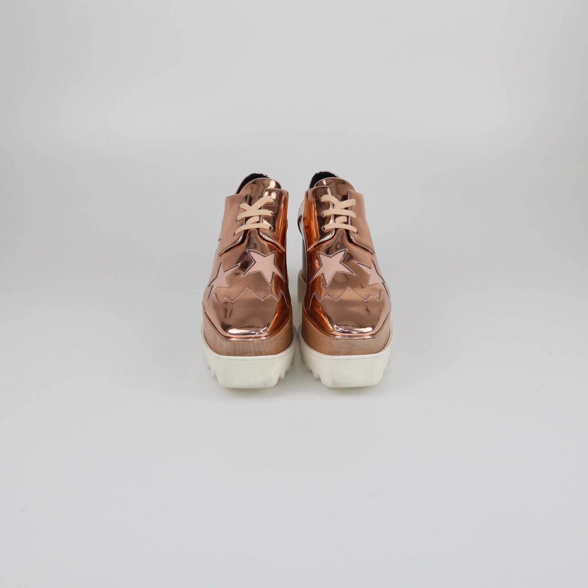 Stella McCartney Rose Gold Elyse Platform Lace Up Derby Womens Stella McCartney