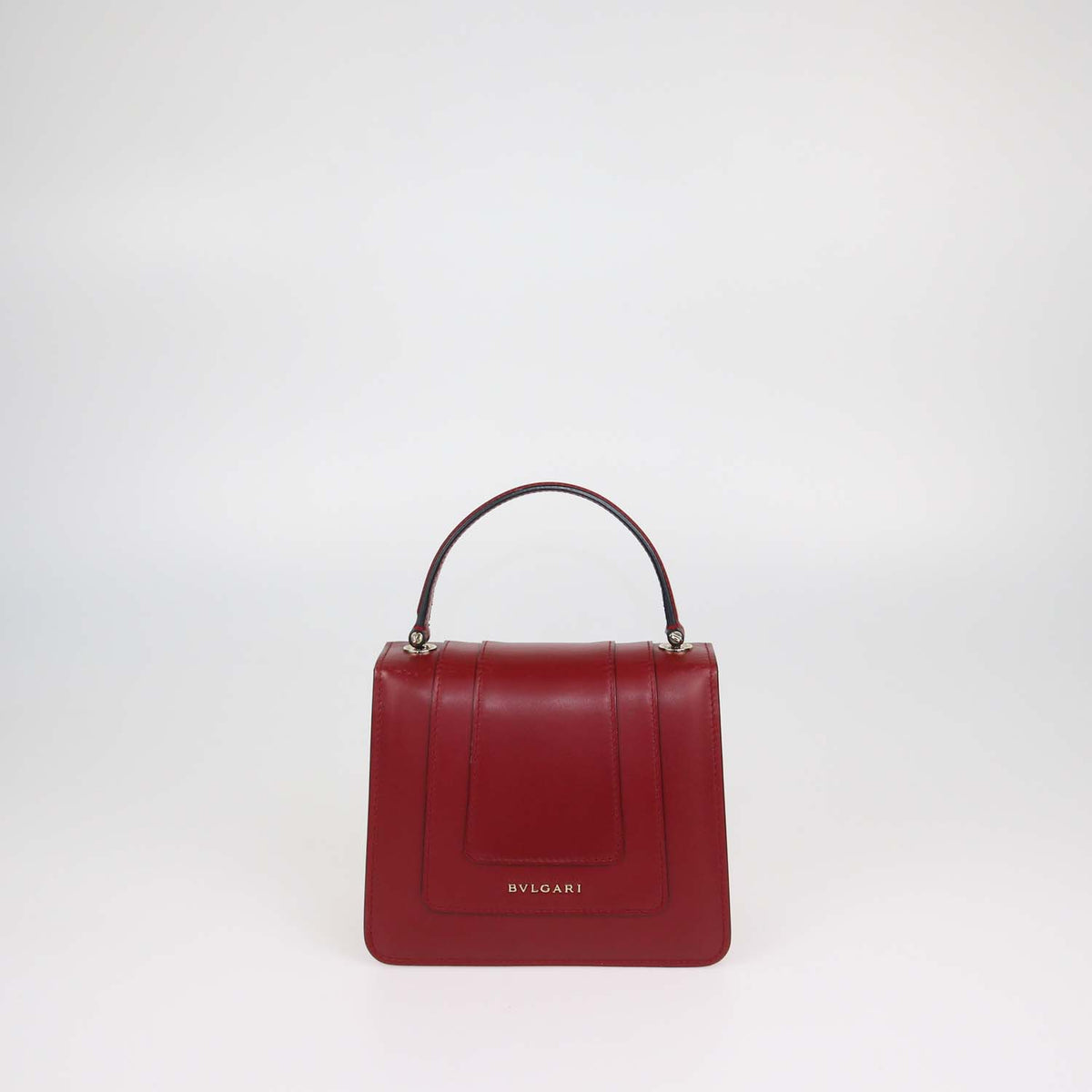 Bvlgari Red Leather Serpenti Forever Top Handle Bag