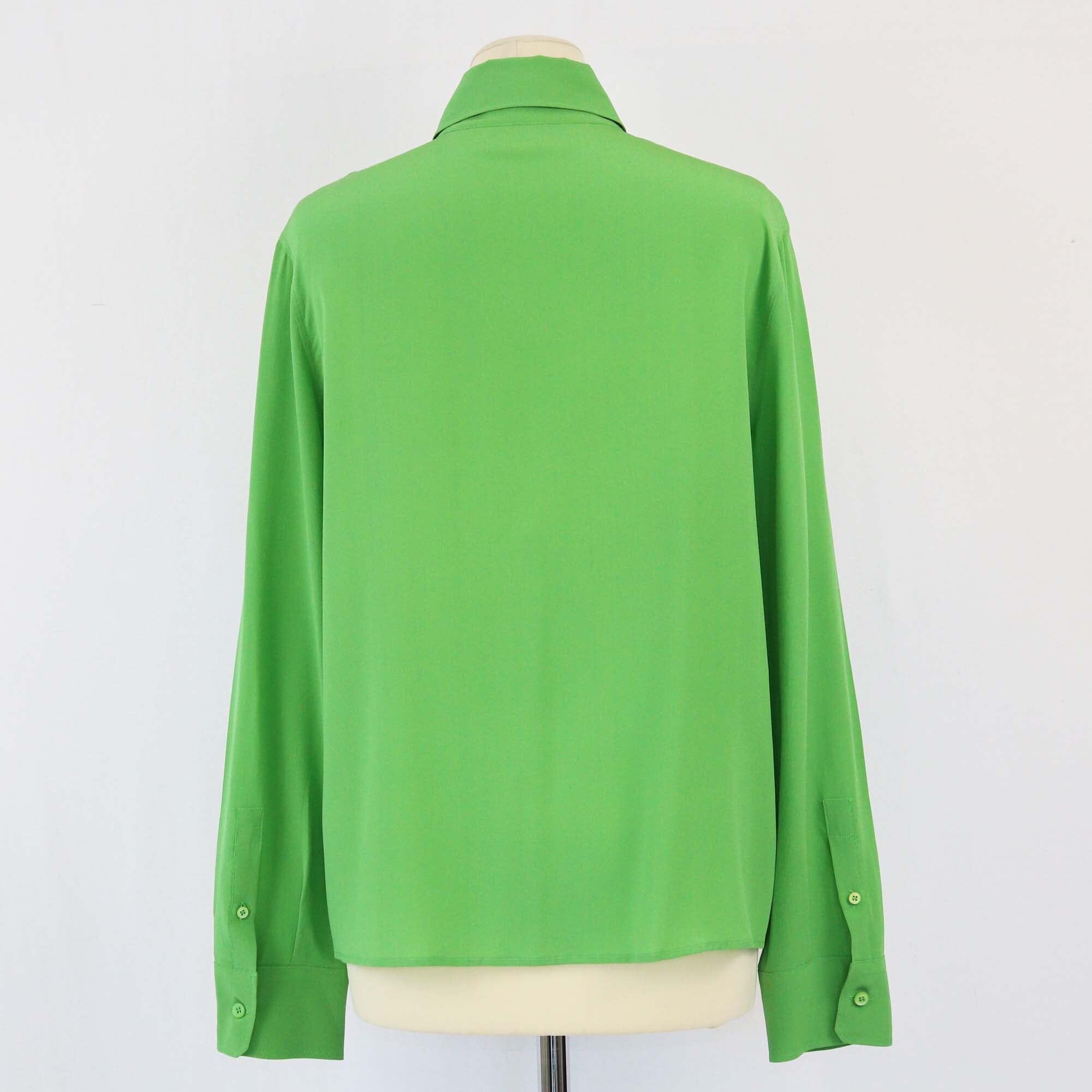 Prada Green Button Up Long Sleeve Shirt Womens Prada