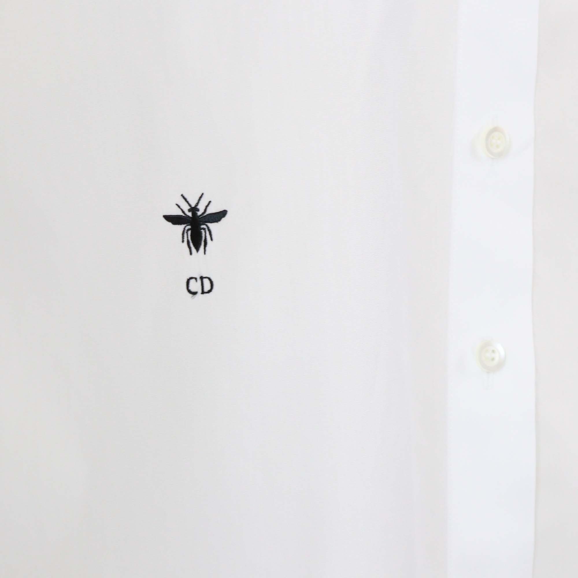 Christian Dior White Cotton Poplin Button Up Crop Blouse