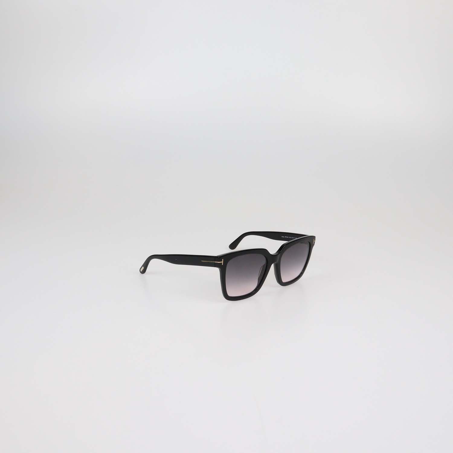 Tom Ford Black Acetate Selby Square Sunglasses