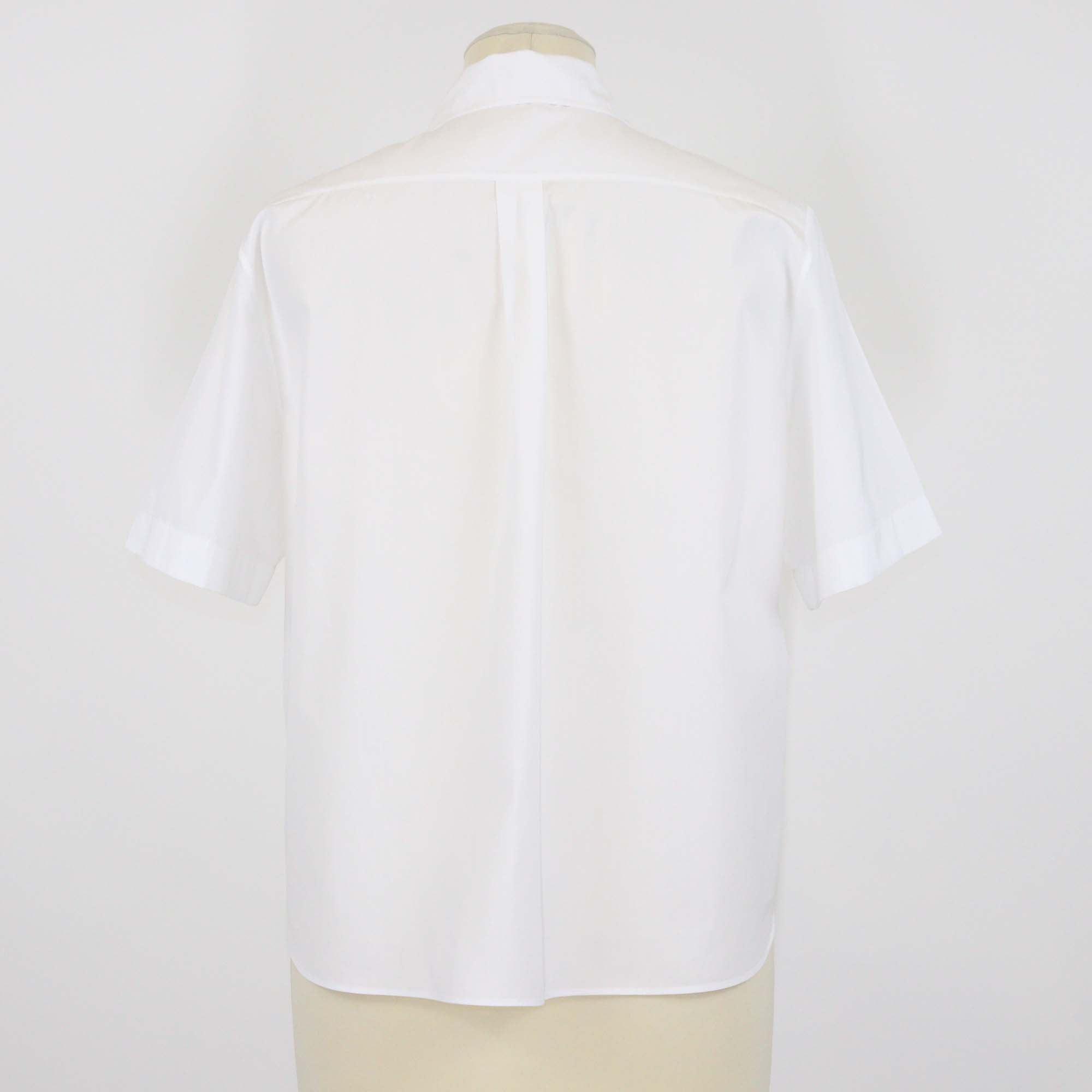Christian Dior White Cotton Poplin Button Up Crop Blouse