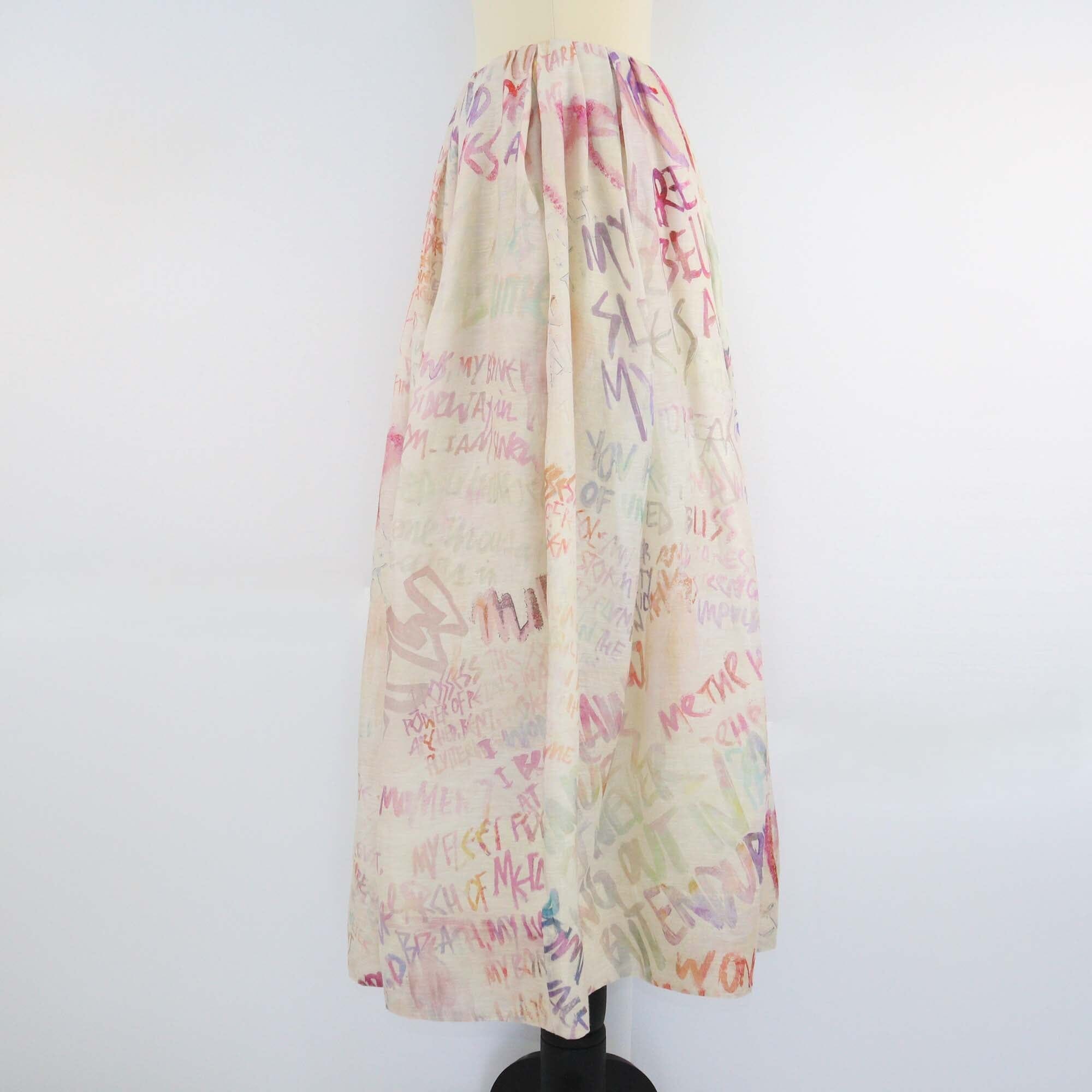 Zimmermann Off White Printed Ruffle Embellished Midi Skirt Womens Zimmermann