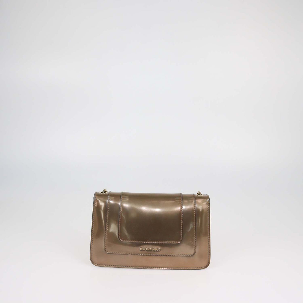Bvlgari Bronze Patent Leather Serpenti Forever Shoulder Bag