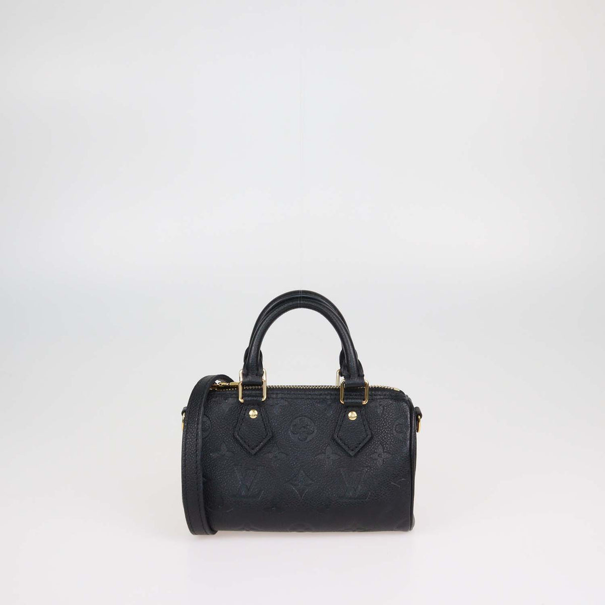 Louis Vuitton Black Monogram Empreinte Leather Nano Speedy Bag